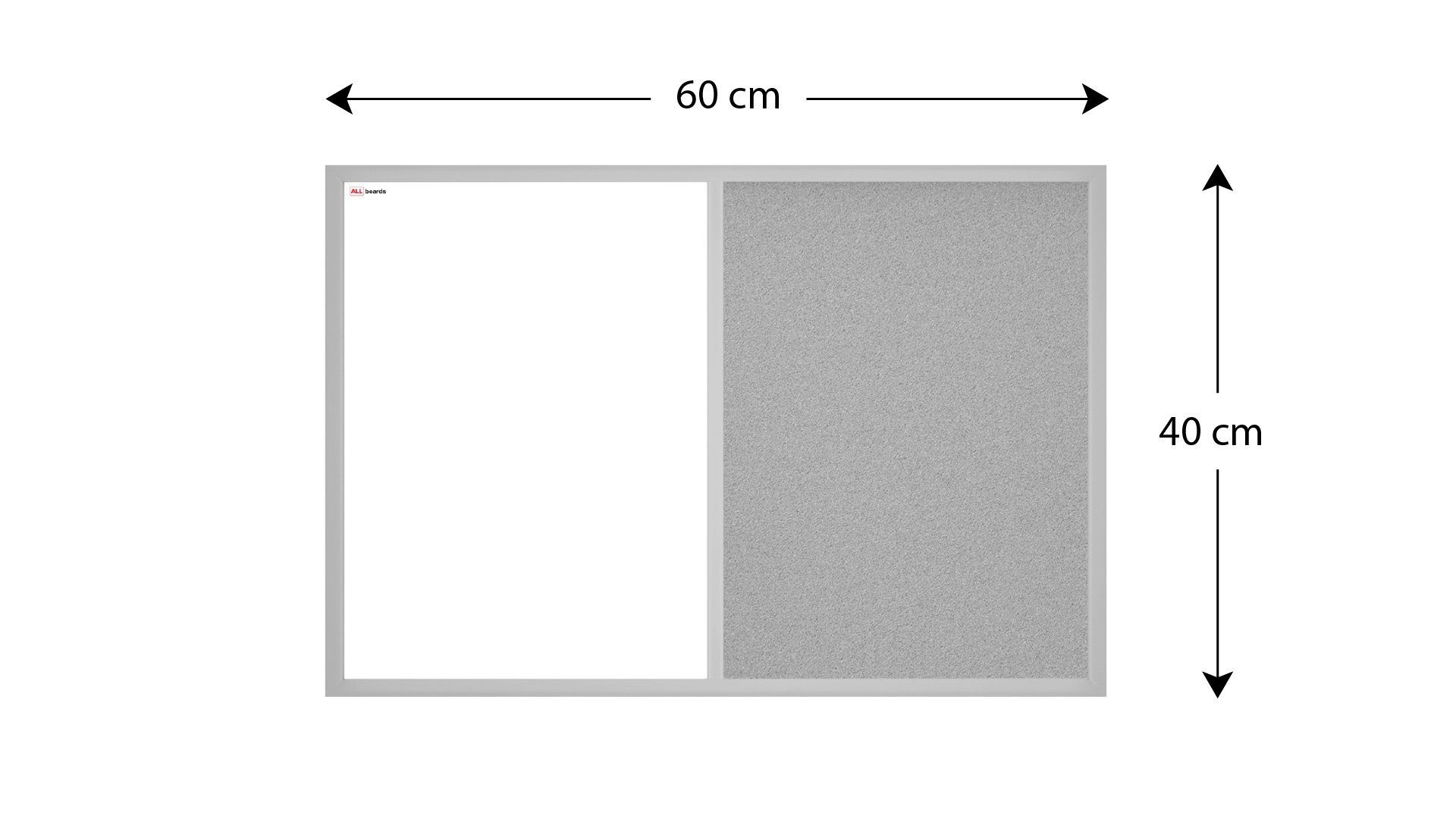 ALLboards Tafel Kombitafel, Kork grau / magnetisch weiß, Holzrahmen grau la günstig online kaufen