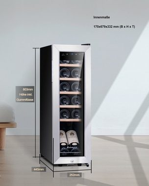 kalamera Weinkühlschrank KRC-35FCSS-1, für 12 Standardflaschen á 0,75l,5-18°C