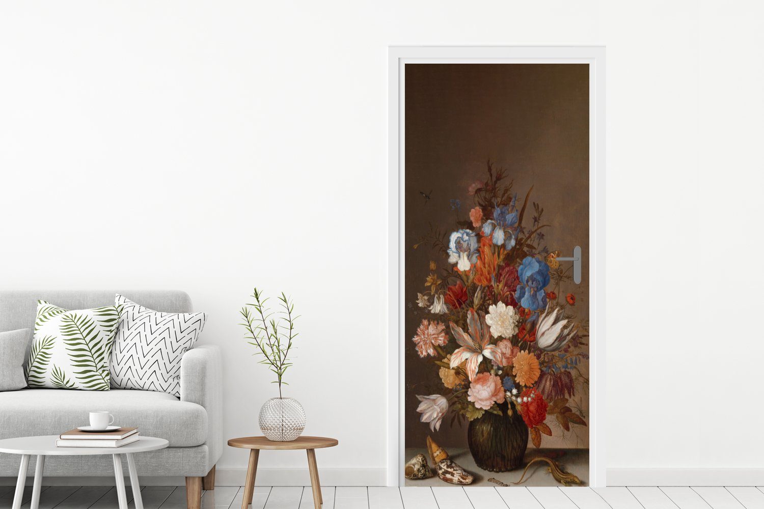 MuchoWow Türtapete Stilleben mit Blumen (1 75x205 Fototapete Meister, Kunst Alte cm - - bedruckt, Matt, Tür, St), für Türaufkleber