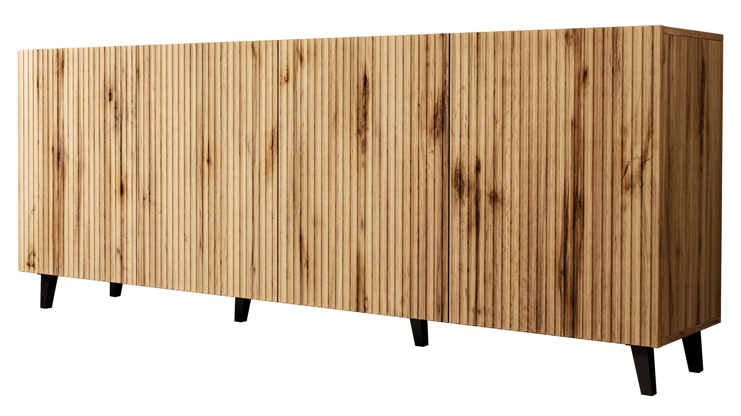 MIRJAN24 Kommode Vamos 200 (mit 4 Türen), Fronten gefräst, 201x42x83 cm