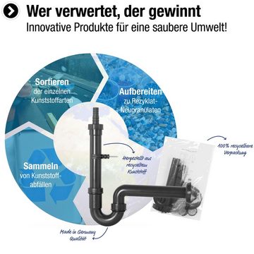 CORNAT Siphon »REZYKLAT Maschinen-Röhren-Geruchverschluss«, aus Recycling Kunststoff, für Wasch- oder Spülmaschine