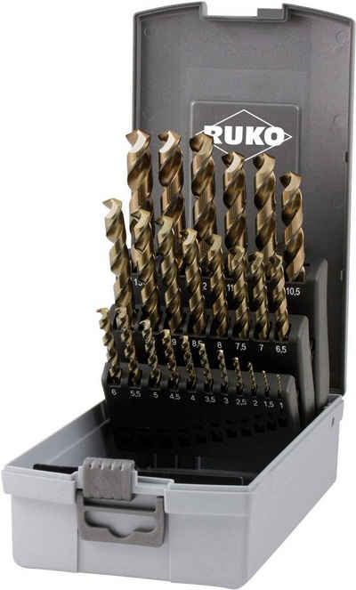Ruko Metallbohrer »RUKO 228215RO HSSE-Co 5 Metall-Spiralbohrer-Set 25teilig DIN 338 3-Flächenschaft 1 Set«