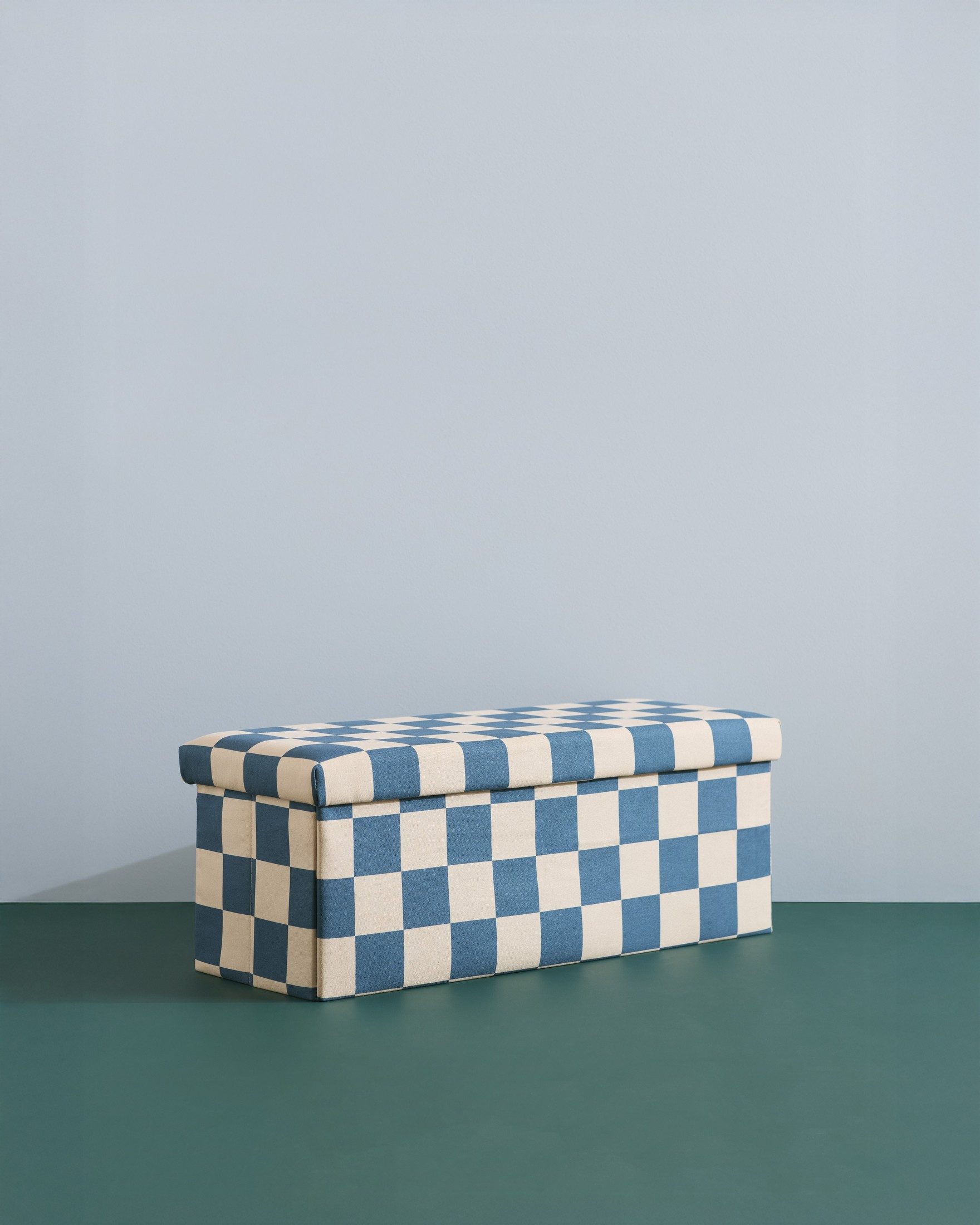Kids Concept Sitzbank Kids Concept - Sitzbank mit Stauraum Karo blau - 30x31x80 cm (1-St)