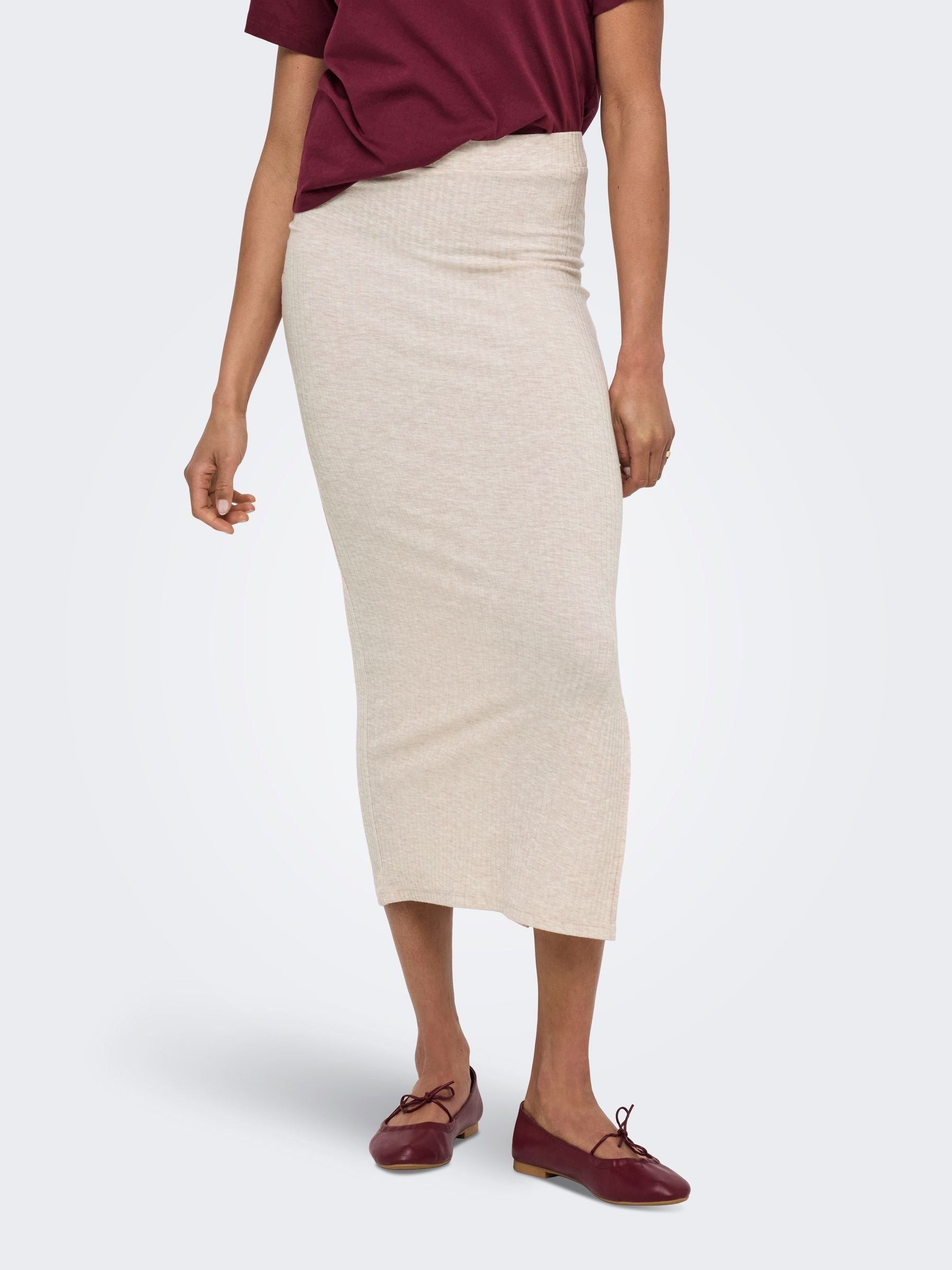 ONLY Sommerrock Geripptes Strickdesign, elegante Midi-Länge günstig online kaufen