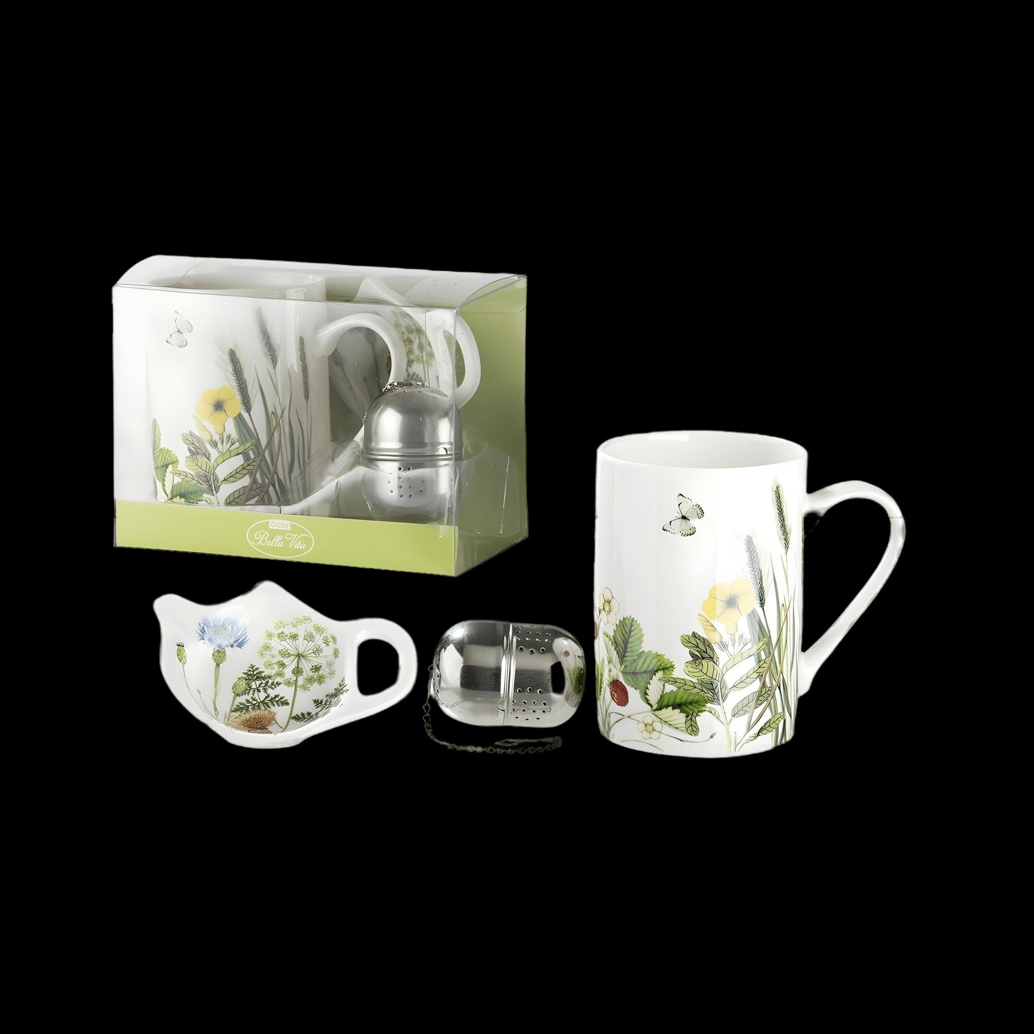 GILDE Tasse Teeset Wild Flowers 3-tlg.