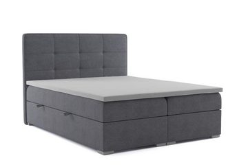 JVmoebel Bett Boxspring Bett Hotel Doppel Samt Luxus Betten Polster Bettkasten