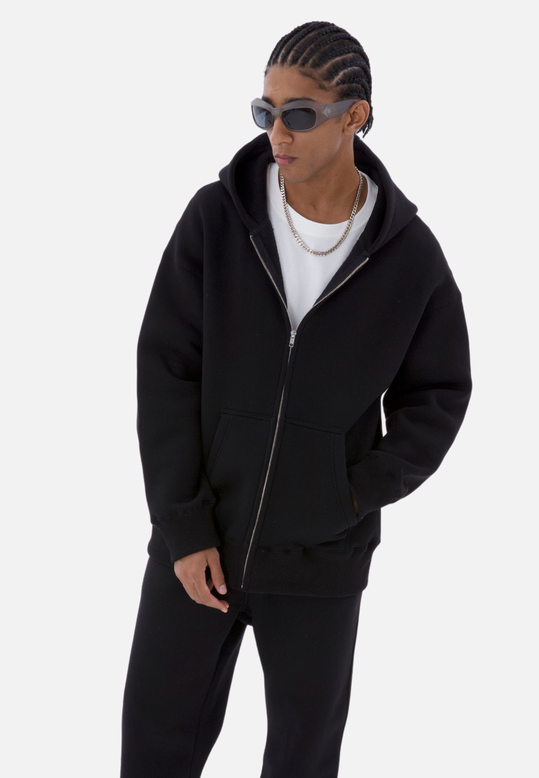 COFI Casuals Sweatjacke Basic Oversized Zip-Hoodie, Premium Herren & Damen Sweat-Jacke