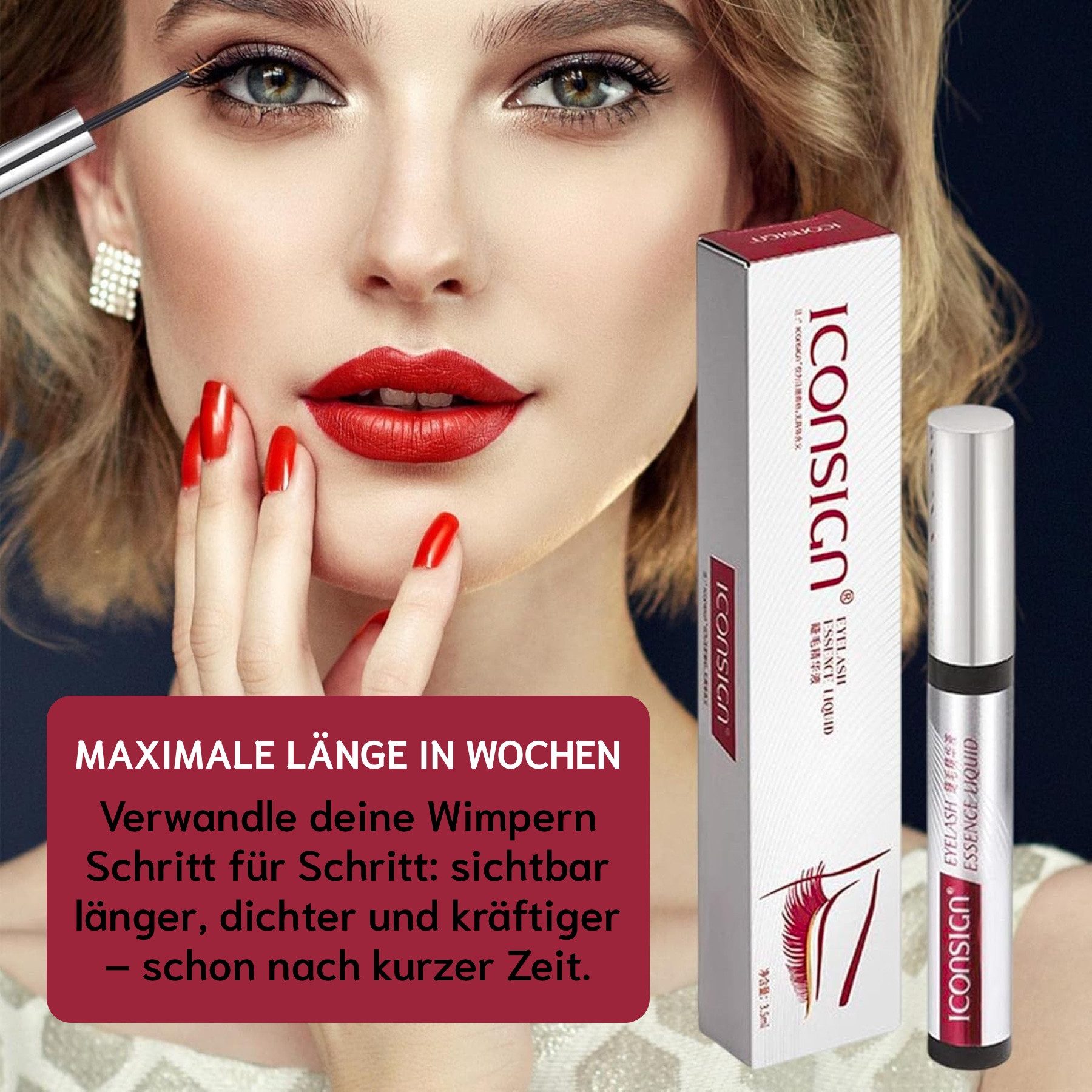 Iconsign Wimpernserum Augenbrauen Serum Wimpernwachstum Wachstum Eyelashserum Essence, 1-tlg., Wimpernserum, Lifting, Wimpernpflege
