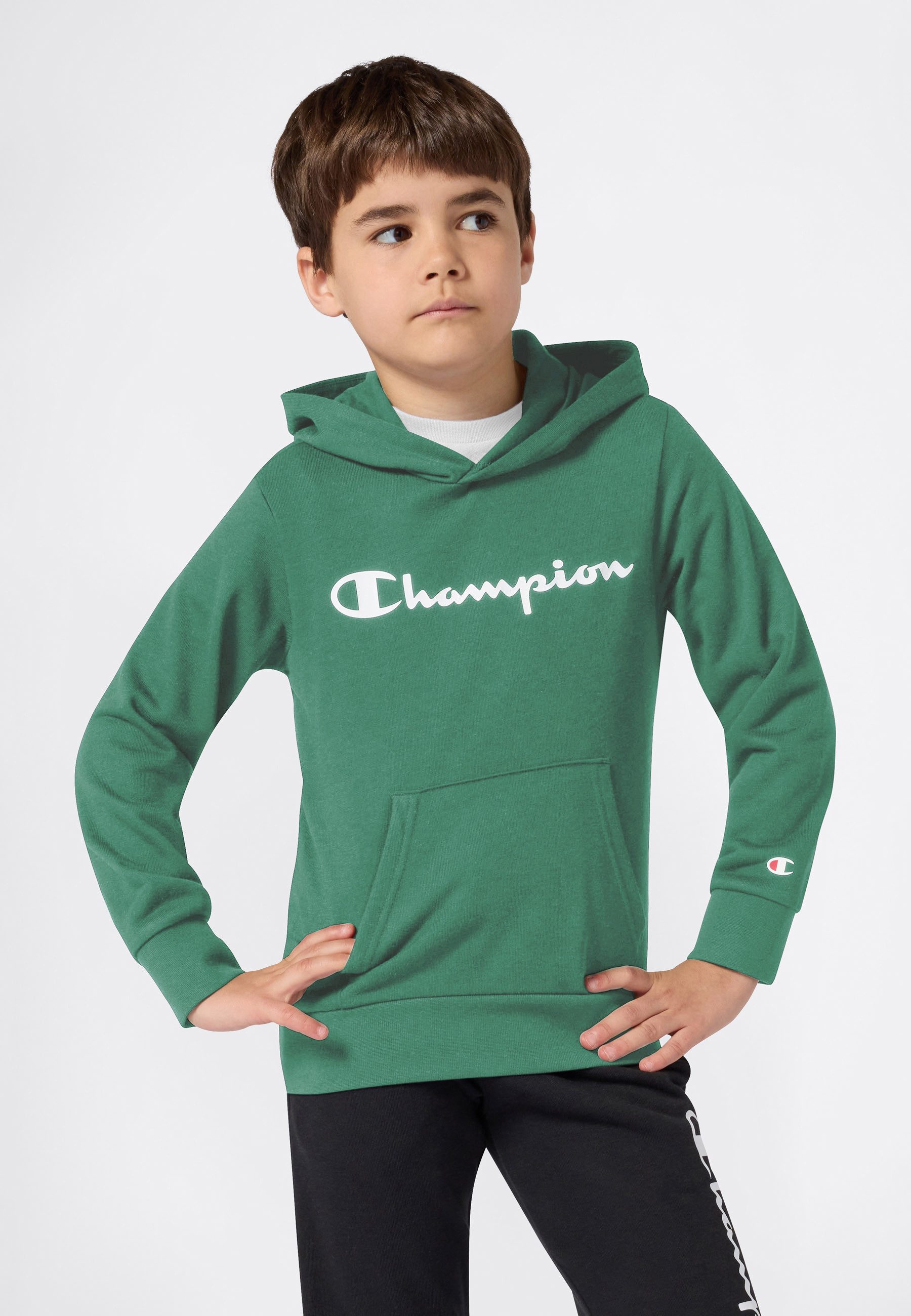Champion Kapuzensweatshirt ICONS CONTRAST Terry Hoodie für Kinder, sportlicher Stil, aus Baumwolle und Polyester