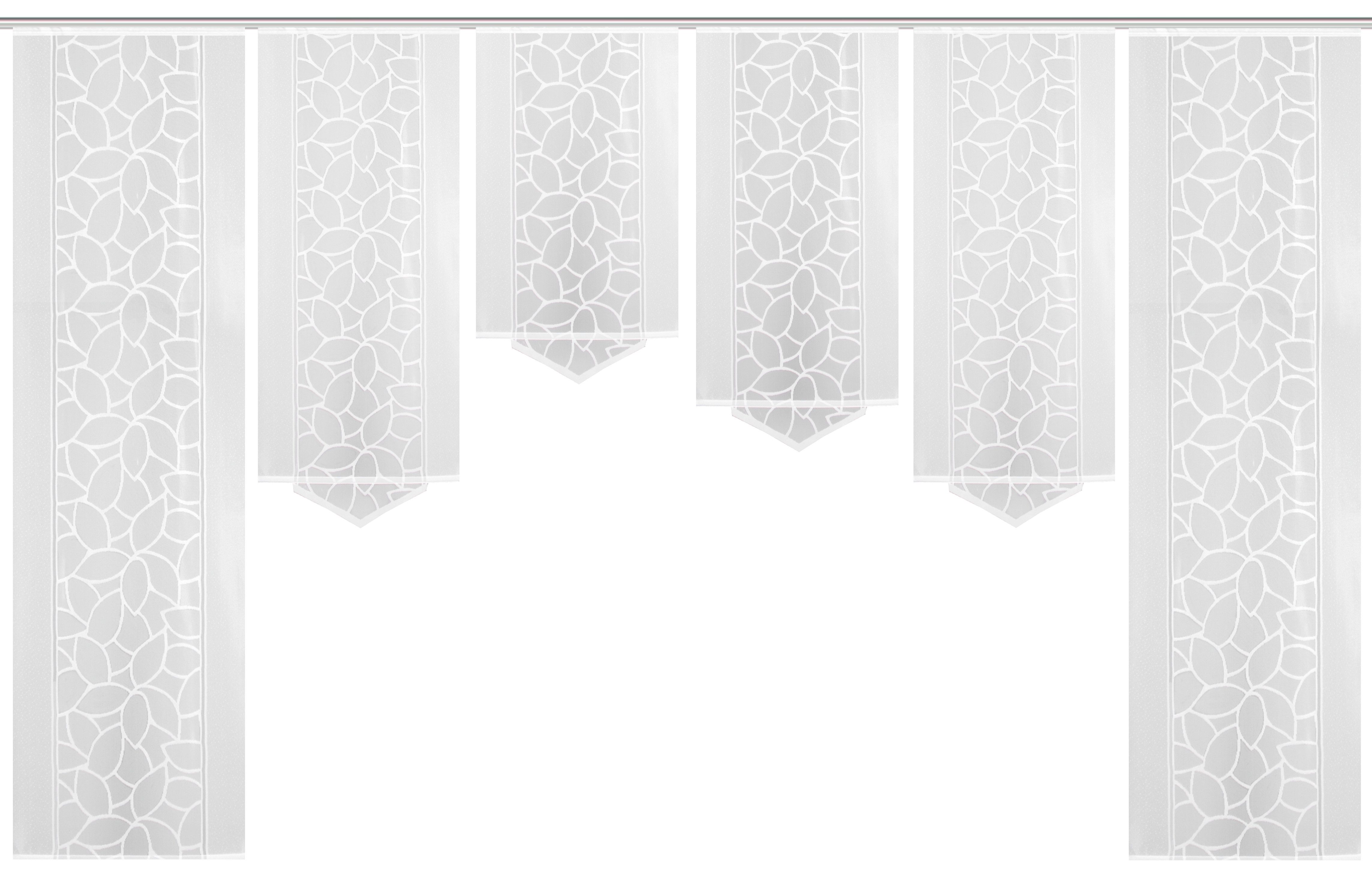 HOME WOHNIDEEN Schiebegardine JENNA (6 St), Klettband, halbtransparent, Schiebevorhang Jacquard Set