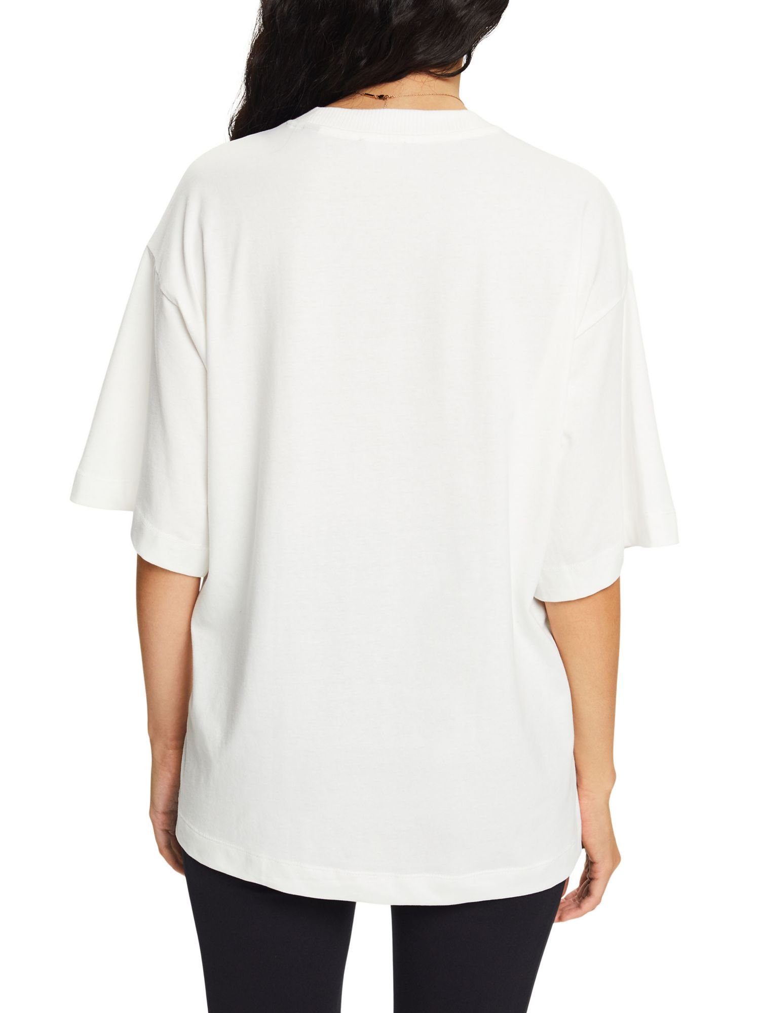 by (1-tlg) T-Shirt edc WHITE T-Shirt Oversized aus Esprit Baumwolle OFF