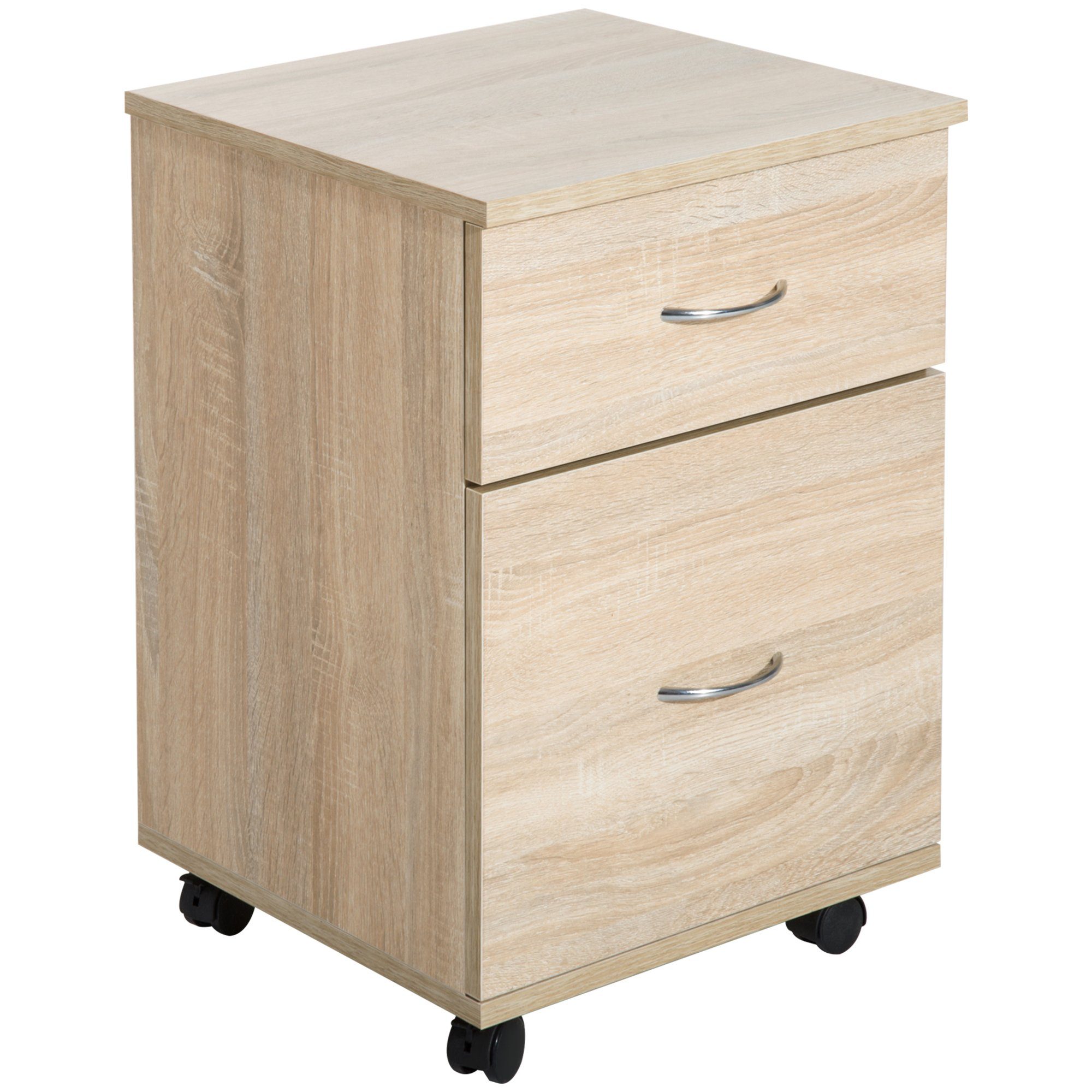 Ordner Regal FMD Möbel, 336-001E Freddy Beistellcontainer In Ausführung Eiche Nachbildung, Melaminharz Beschichtete Spanplatte, Maße 33.0 X 63, 5 X 38.0 Cm (BHT Bücherregal Drehbar