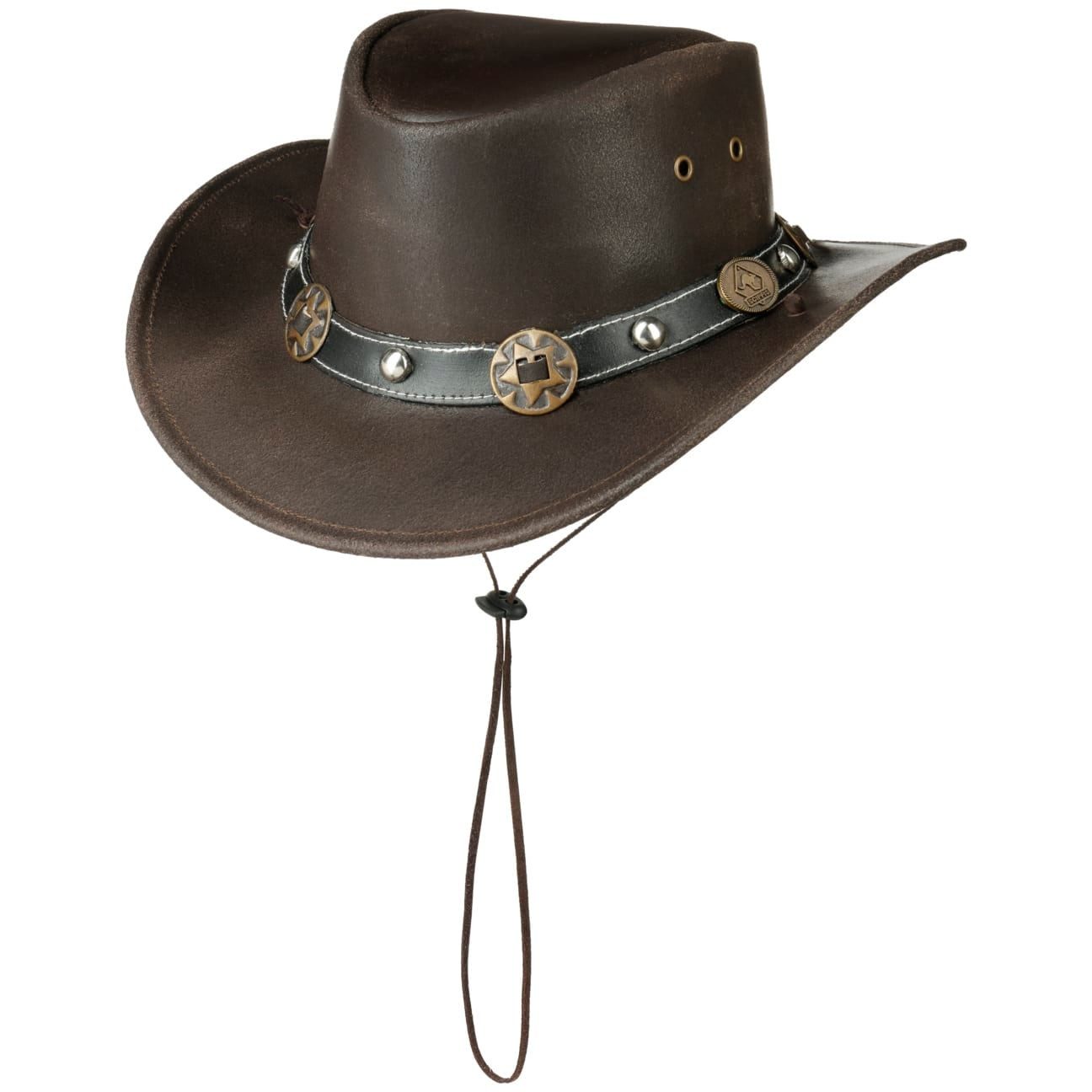 Scippis Cowboyhut (1-St) Echtleder mit Kinnband