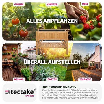 tectake Hochbeet Hochbeet mit Ablage 119x53x90cm