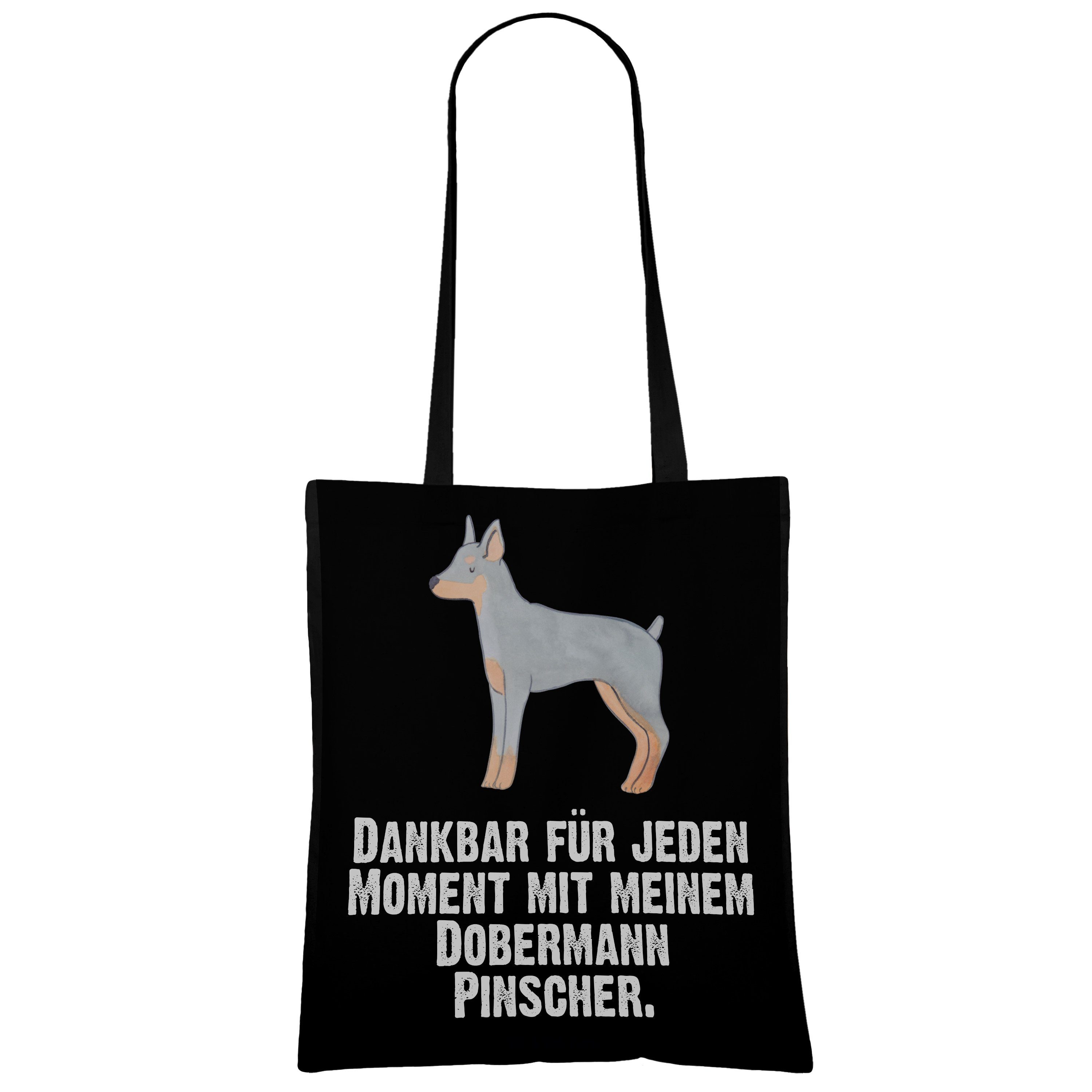 Mrs. Moment (1-tlg) - - Geschenk, Schwarz Mr. Pinscher Dobermann & Hundebesitzer, Tragetasche Panda Rasseh