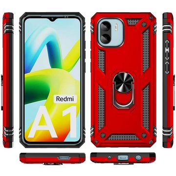 CoolGadget Handyhülle Armor Shield Case für Xiaomi Redmi A1 6,52 Zoll, Outdoor Cover Magnet Ringhalterung Handy Hülle für Redmi A1