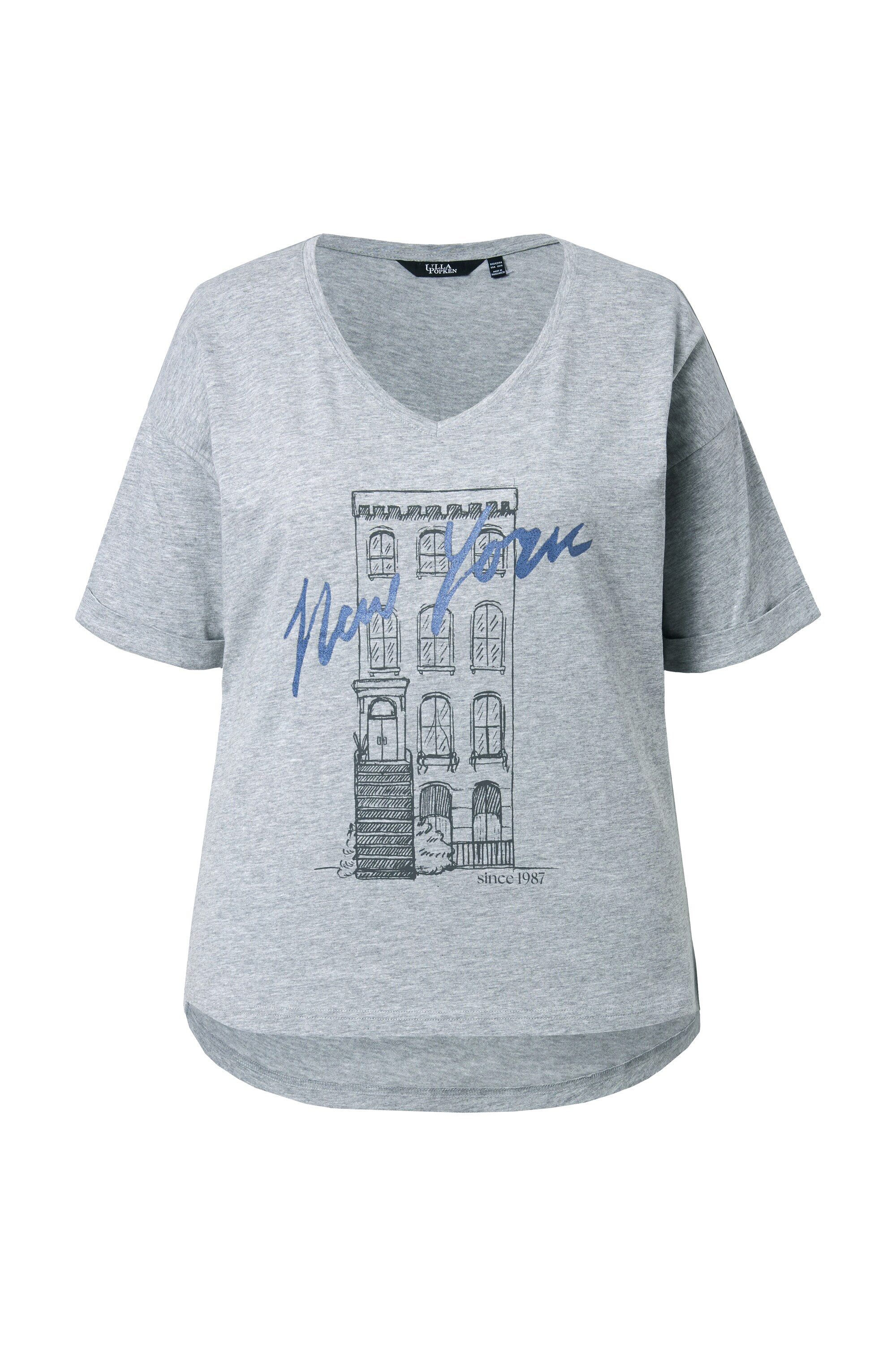 T-Shirt T-Shirt New York Oversized V-Ausschnitt Halbarm