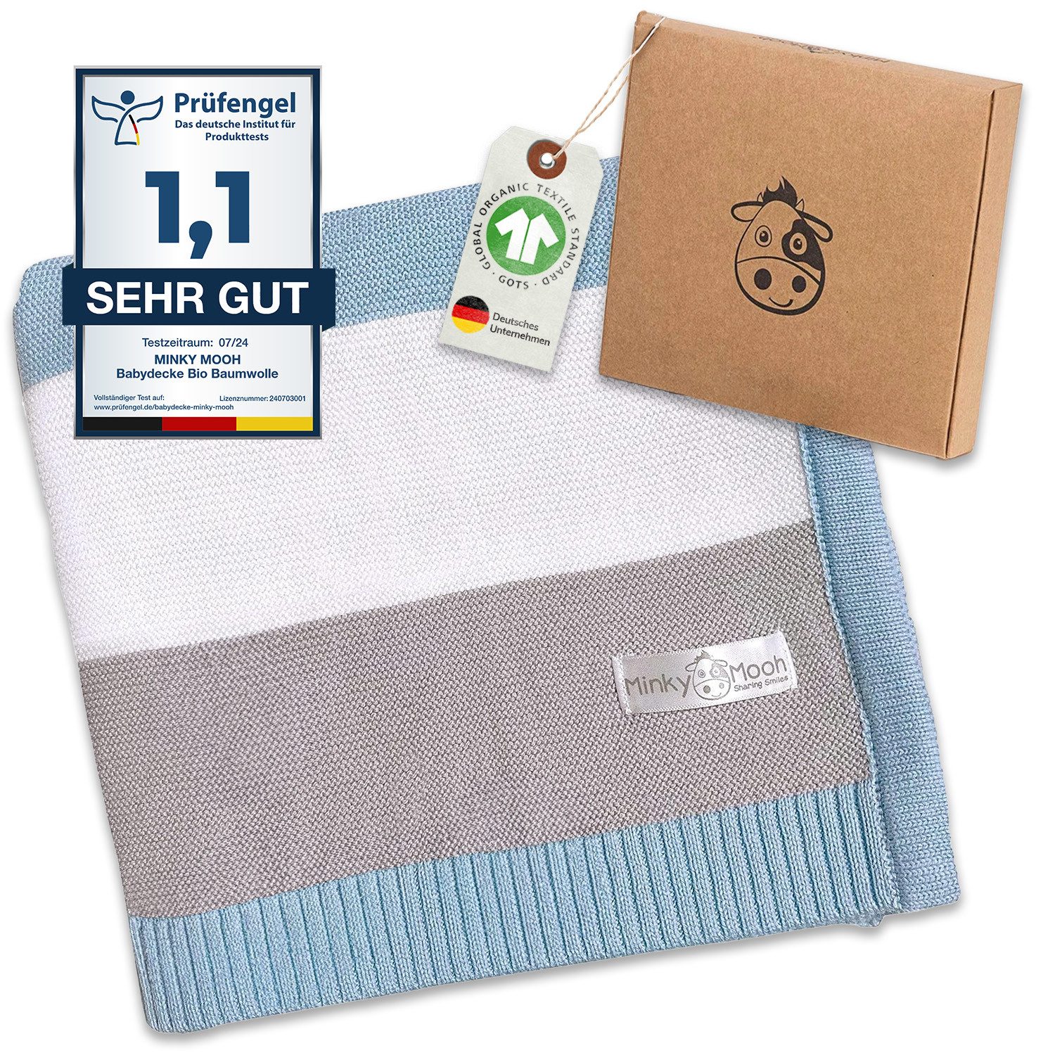 Babydecke Bio Baumwolle 94x72 cm, GOTS günstig online kaufen