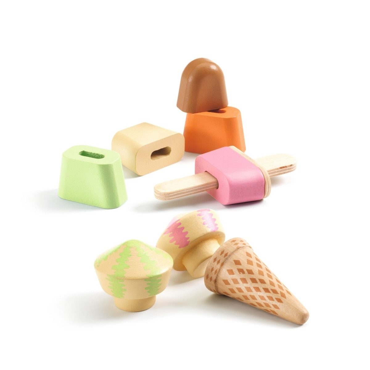 DJECO Lernspielzeug Rollenspiel Eisdiele Lina & Lino Lernspielzeug für Kinder mit Lernwert, Lernspielzeug – Bild 2 von 5
