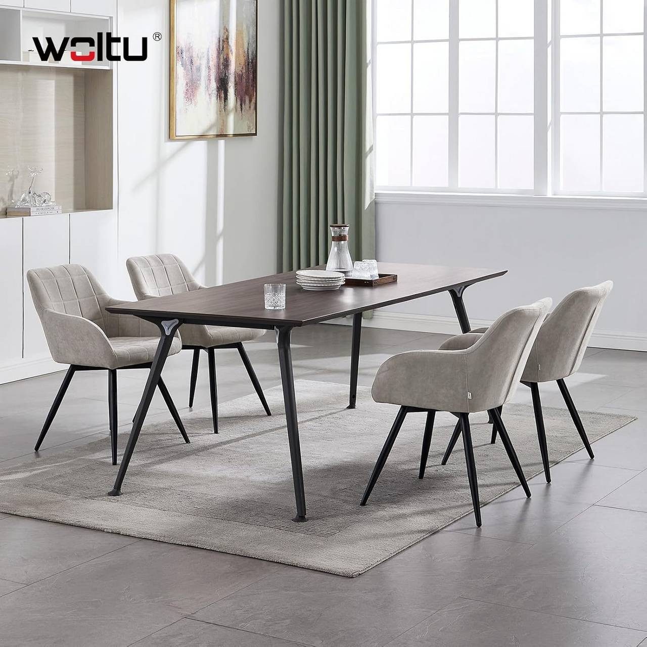 Woltu Esszimmerstuhl (4 St), gepolsterter ergonomischer, mit Metallbeinen günstig online kaufen
