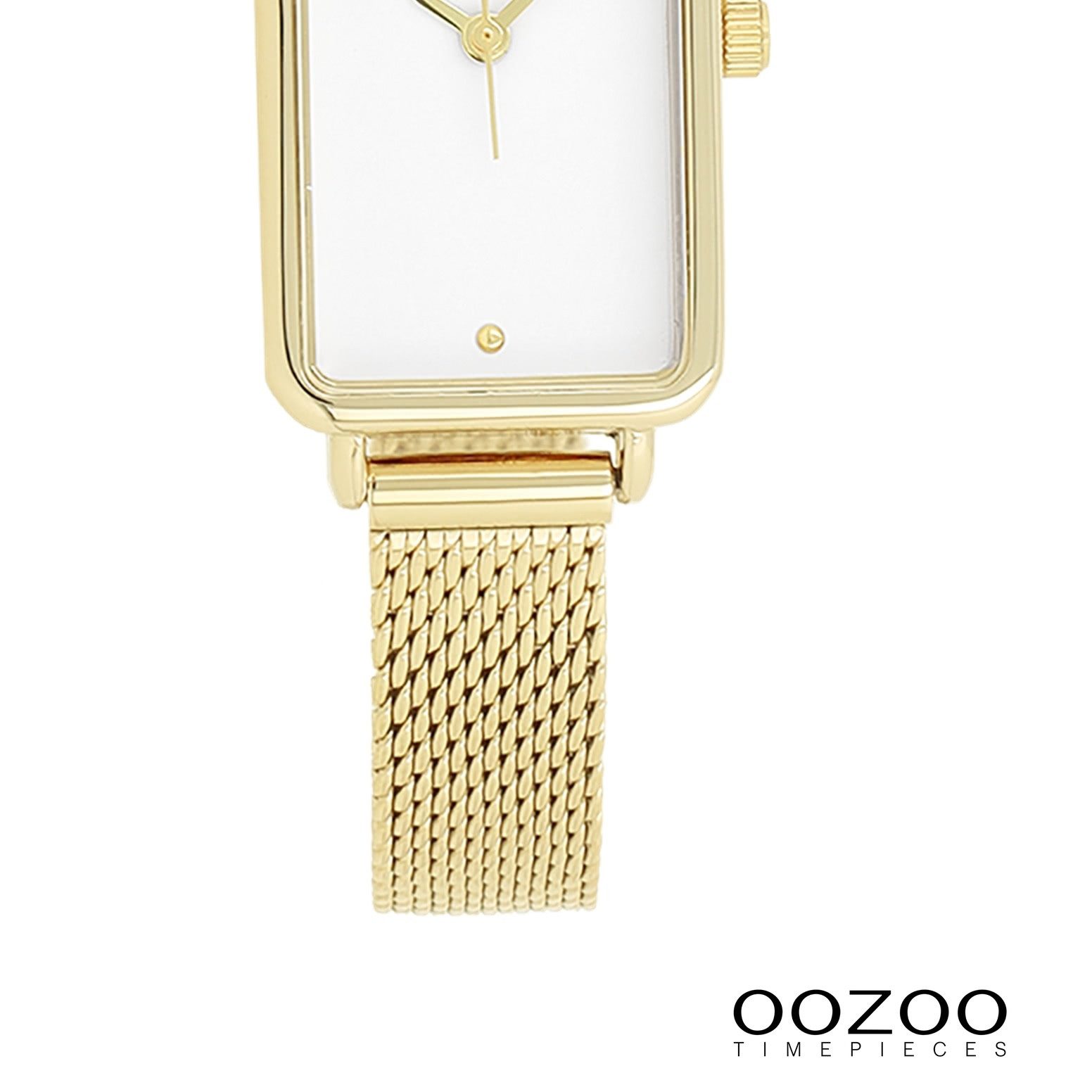 OOZOO Quarzuhr Oozoo Damen Armbanduhr Timepieces Analog, (Analoguhr), Damenuhr rechteckig, extragroß (19x31mm) Metallarmband, Fashion-Style