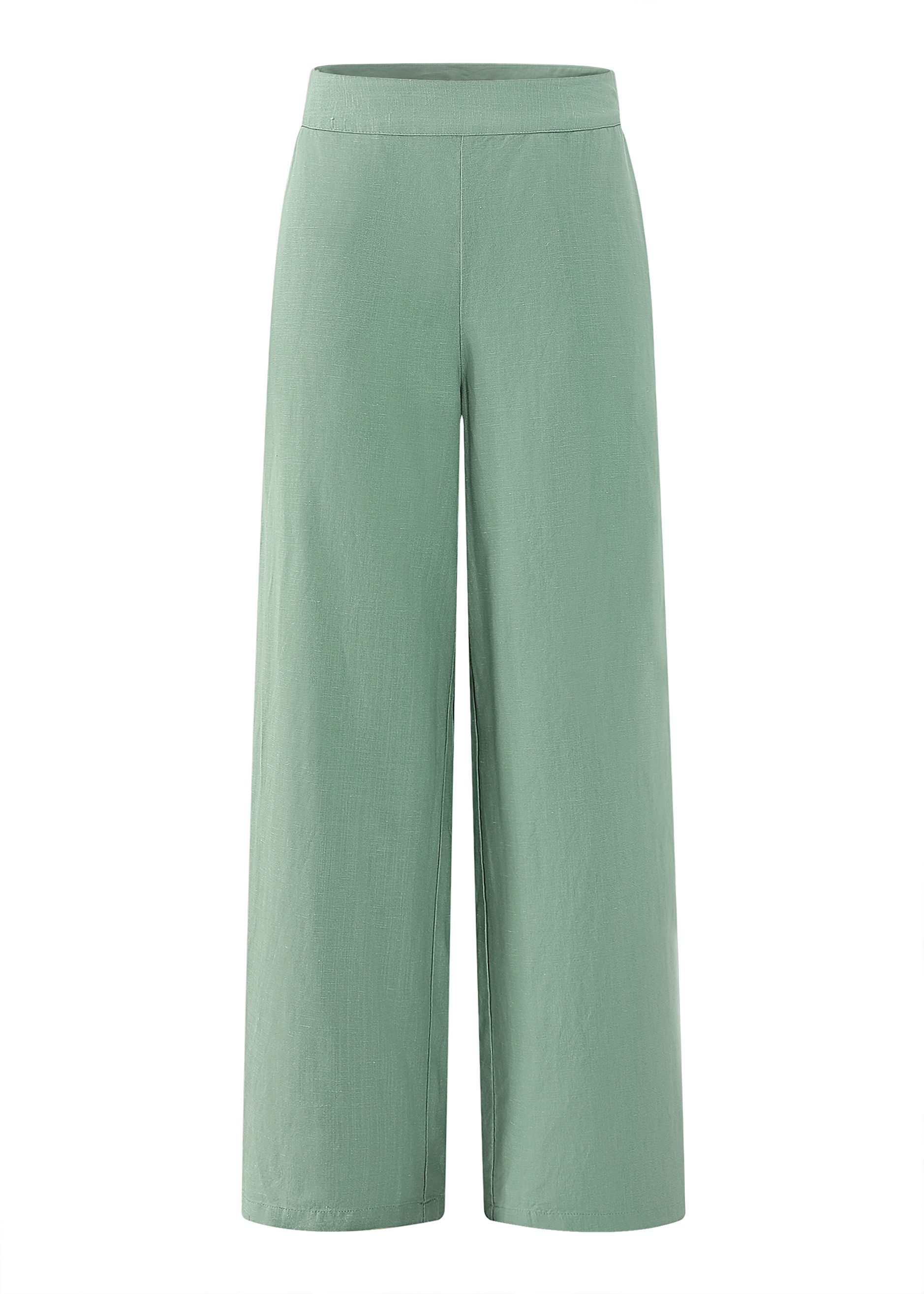 SASSYCLASSY Stoffhose Leinenhose Damen mit geradem Bein Highwaist Hose aus günstig online kaufen