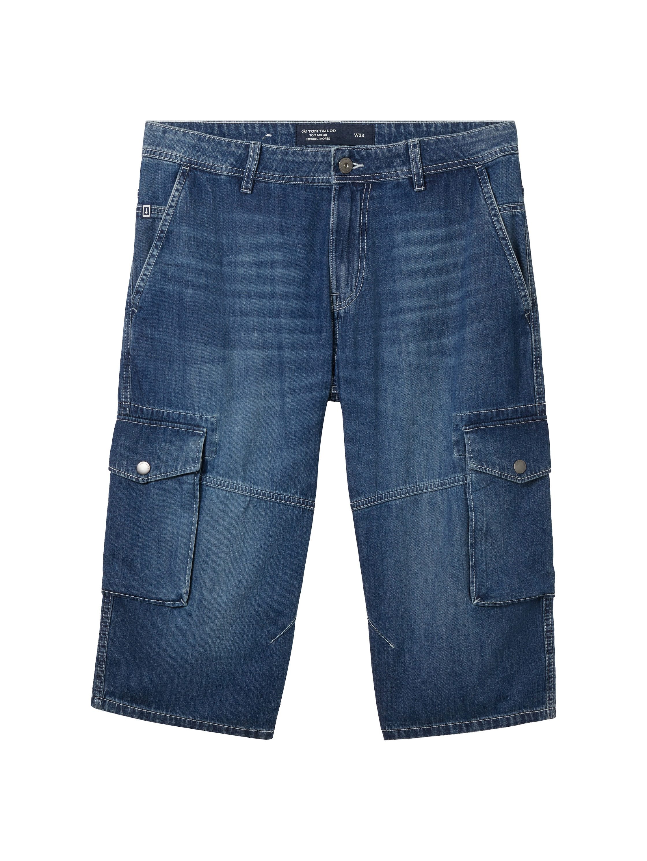TOM TAILOR Jeansshorts MORRIS OVERKNEE mit recycelter Baumwolle