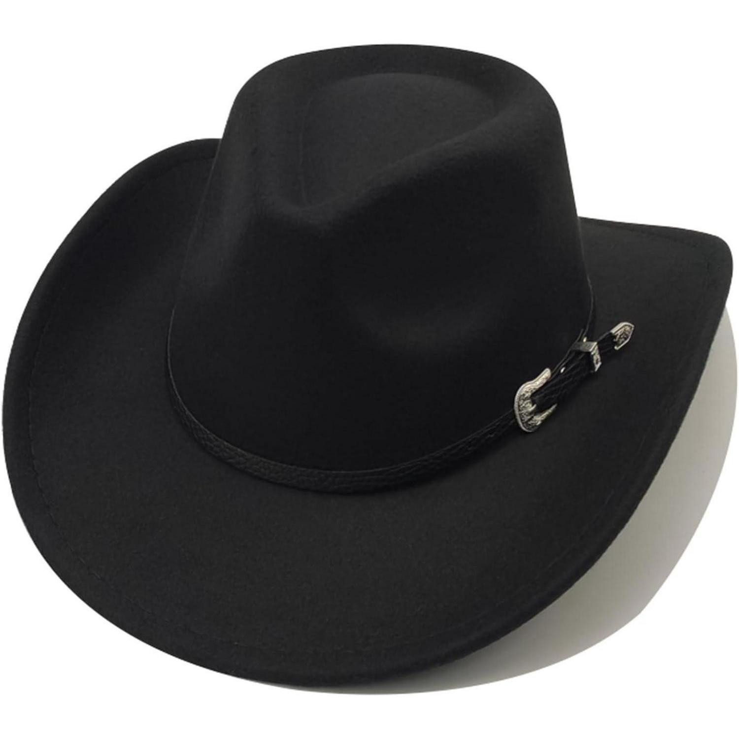 LuxusKollektion Cowboyhut Cowboyhut Herren Damen Westernhut Fedora Einheitsgröße Schwarz 1#