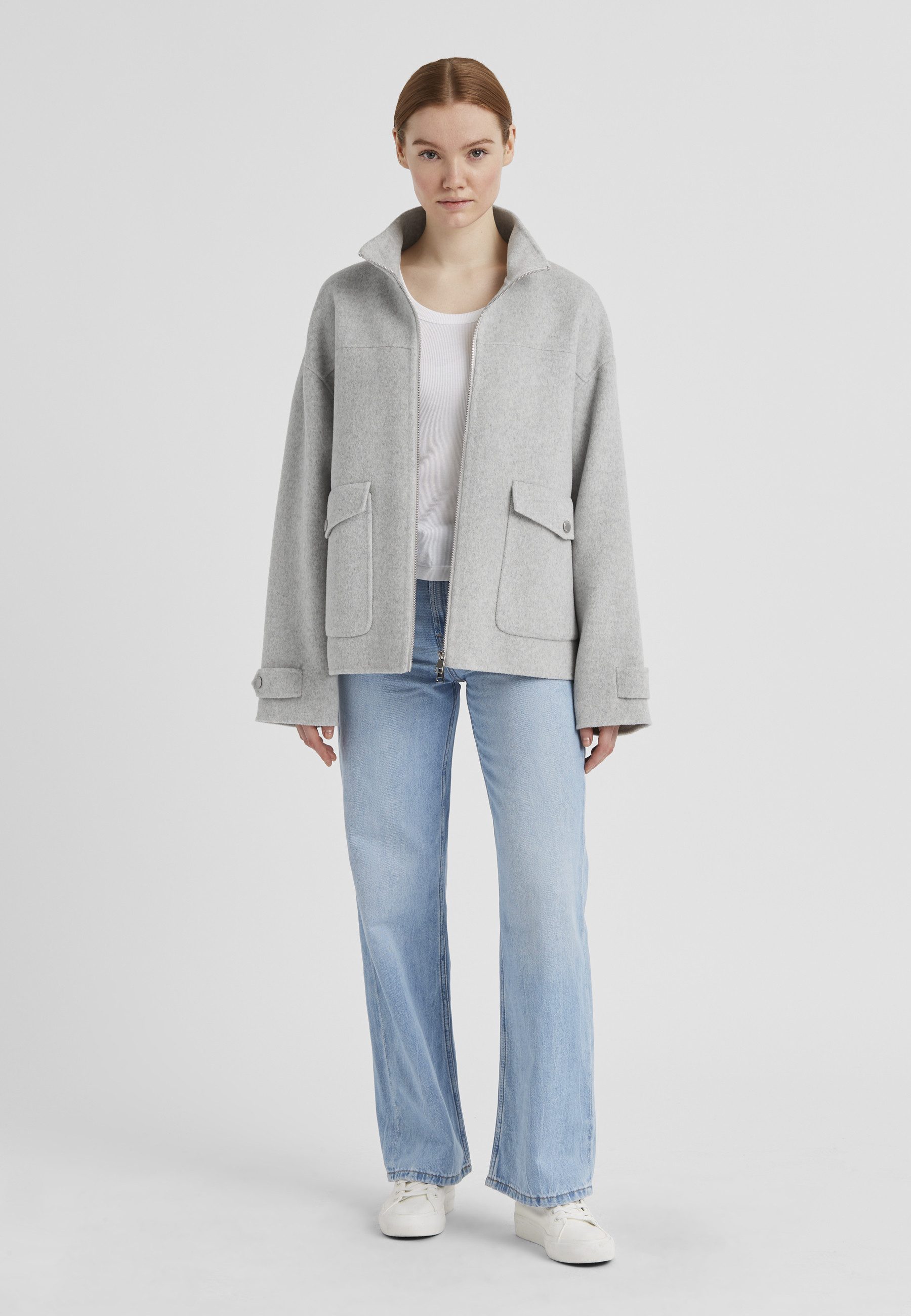 Milestone Wolljacke MSAlice Damen Jacke Wolle klassisch Zwei Wege RV mit Zw günstig online kaufen