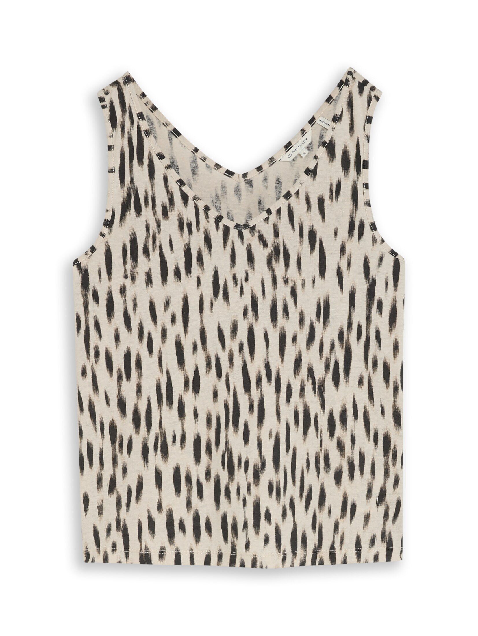 TOM TAILOR Trägertop T-Shirt Top mit Leinenanteil