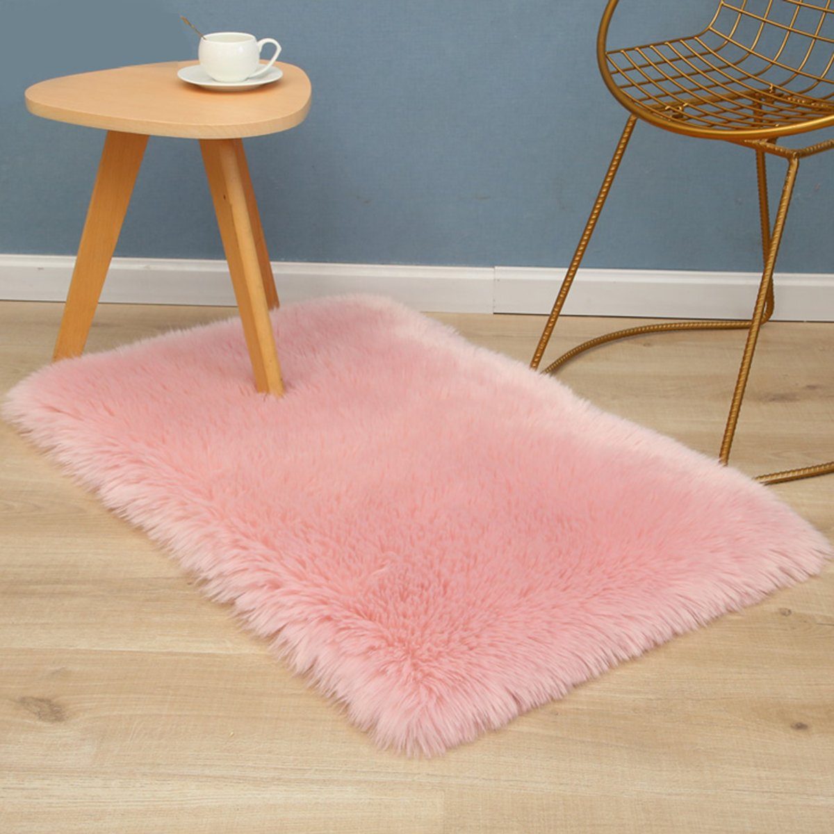 Teppich Flauschig dick, rechteckig, weich warm, Boden Home Deko, Rosnek, Höhe: 60 mm Rosa