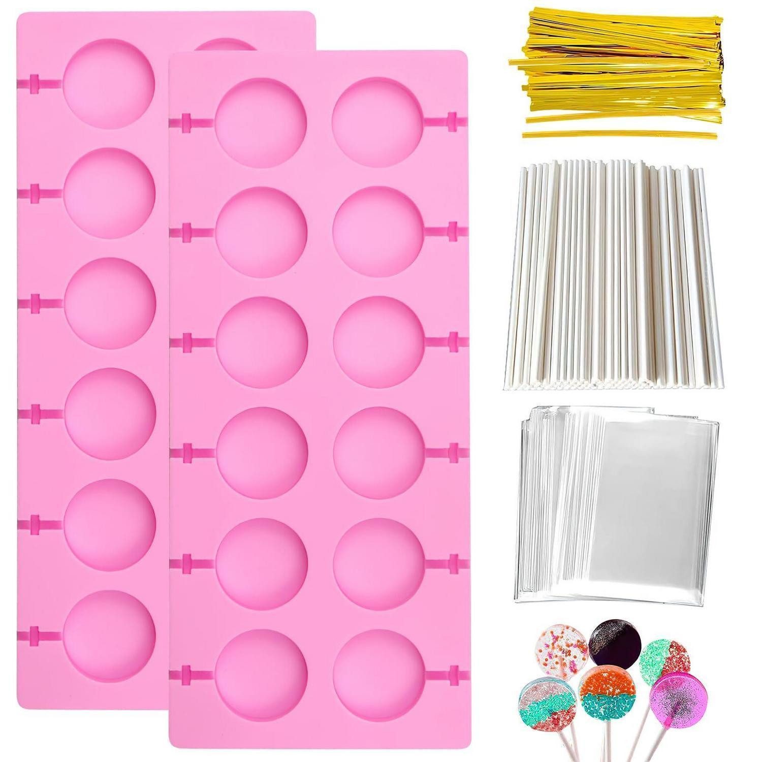 LuxusKollektion Cake-Pop-Form Silikon Cake Pop Form mit 12 Mulden inkl. Stäbe