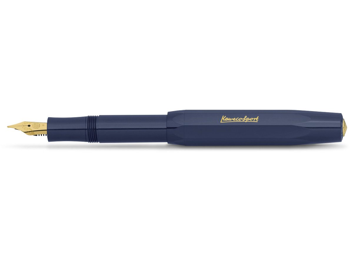 Kaweco Füllfederhalter Kaweco Sport Füllhalter Navy, Fein vergoldet