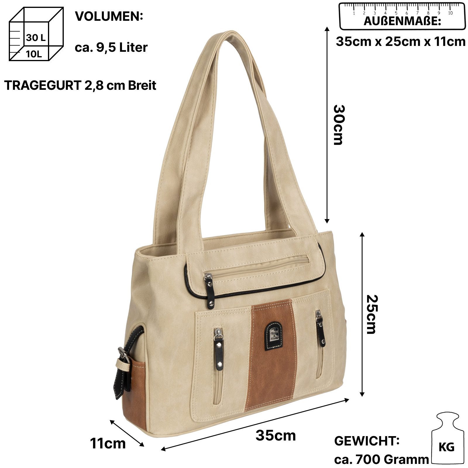 EAAKIE Umhängetasche Damen Tasche Schultertasche Umhängetasche Leder Optik Handtasche, als Schultertasche, Umhängetasche tragbar – Bild 2 von 5
