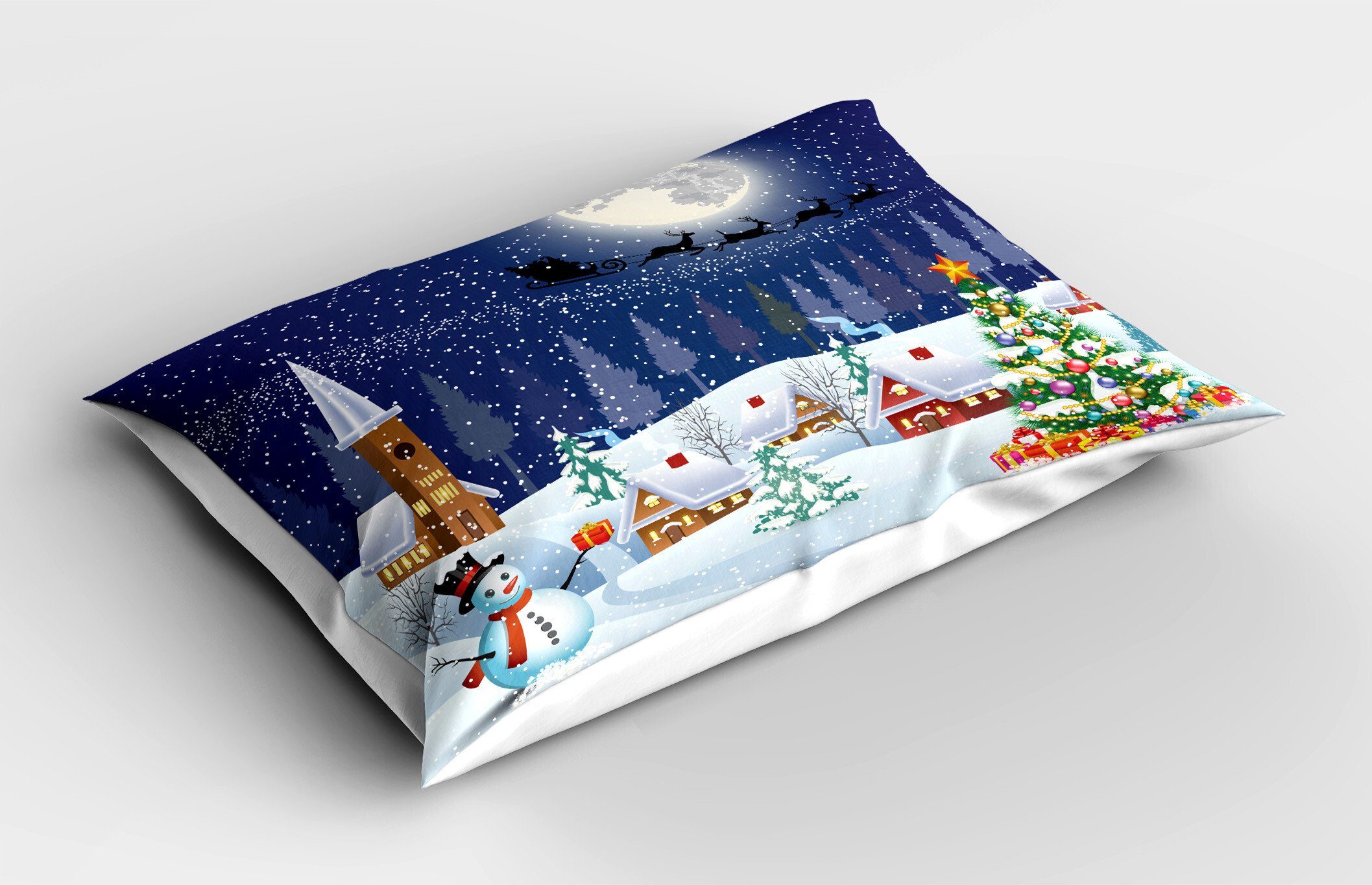 Size King Kissenbezüge Kissenbezug, Winterlandschaft Standard Weihnachten Stück), Gedruckter (1 Dekorativer Abakuhaus
