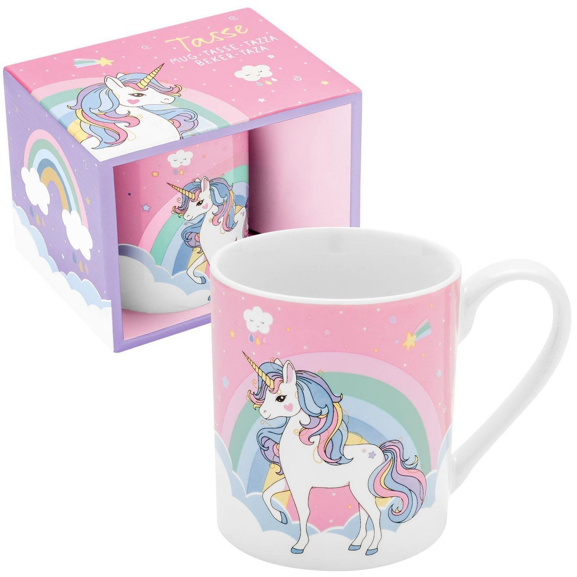 Sheepworld Tasse Kinder Tasse Becher Milch Kakaotasse 20cl Geschenk Sheepworld EINHORN, Material: Porzellan