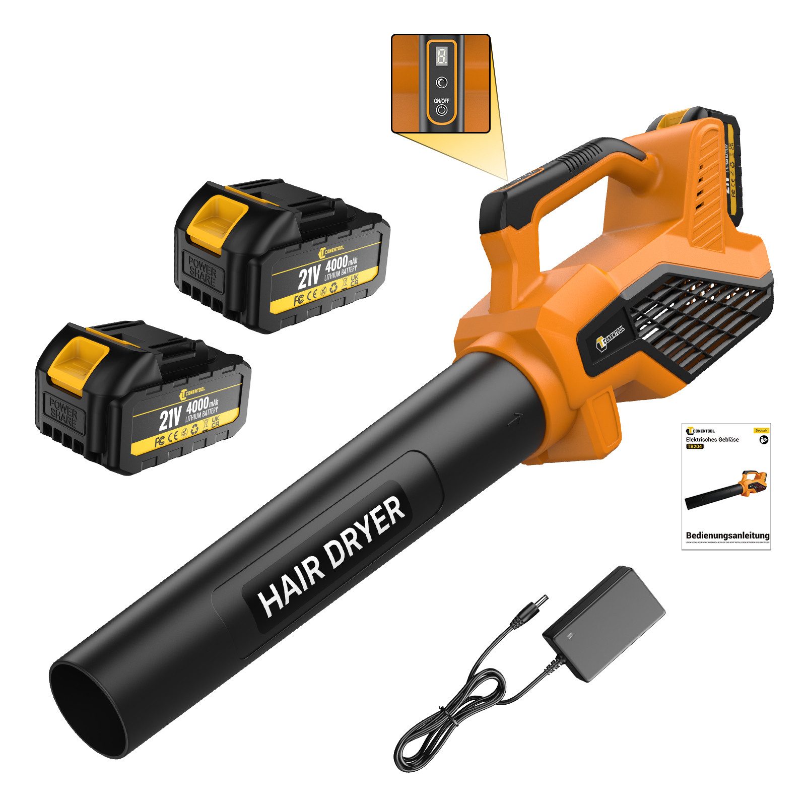 CONENTOOL Akku-Laubbläser Bürstenloses Laubbläser, 240 km/h Blasgeschwindig günstig online kaufen