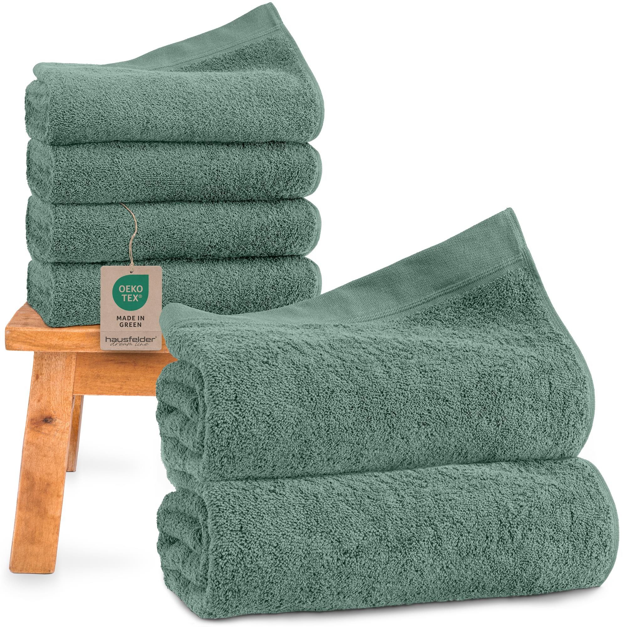 Hausfelder Saunatuch Handtücher Set - 2x Saunatücher 4 x Handtücher Hellgrü günstig online kaufen