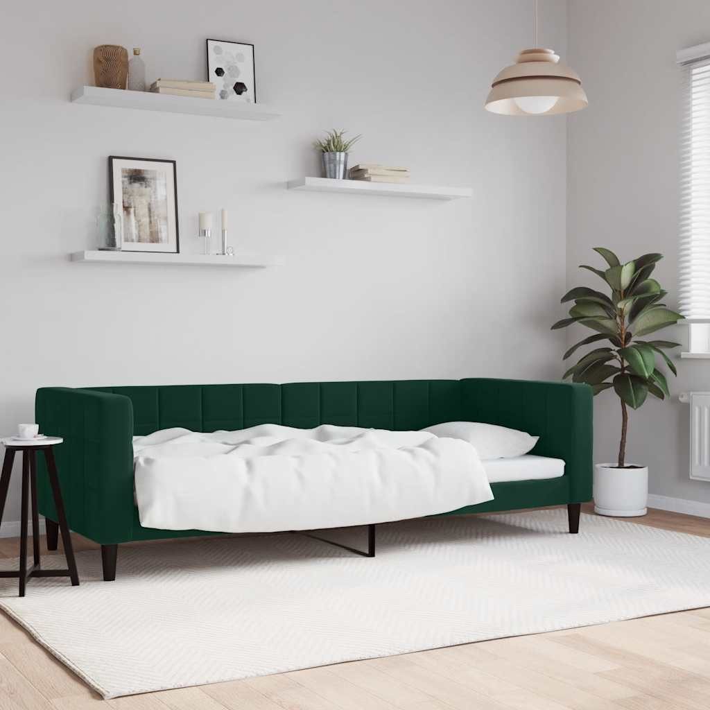 vidaXL Daybed, Tagesbett Dunkelgrün 80x200 cm Samt