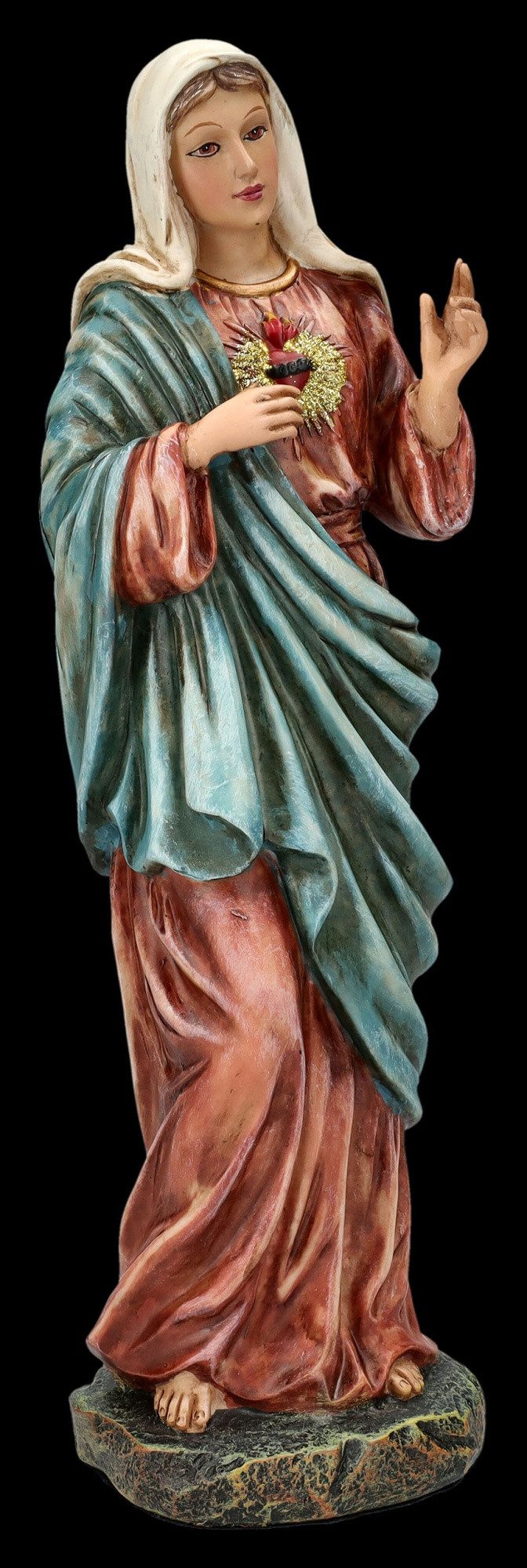 Figuren Shop GmbH Dekofigur Heiligenfigur - Gesegnetes Herz Mariä - christliche Figur Kirchen Deko