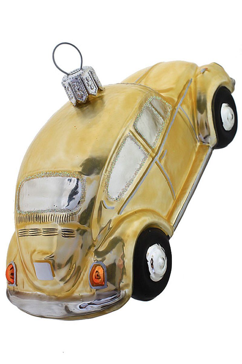 - Käfer - handdekoriert beige, Hamburger Dekohänger VW Christbaumschmuck Weihnachtskontor mundgeblasen