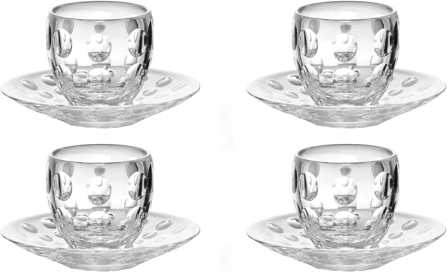 guzzini Espressoglas Limonadenglas mit Untersetzer 110ml Borosilikatglas GUZZINI VENICE, 8-tlg.