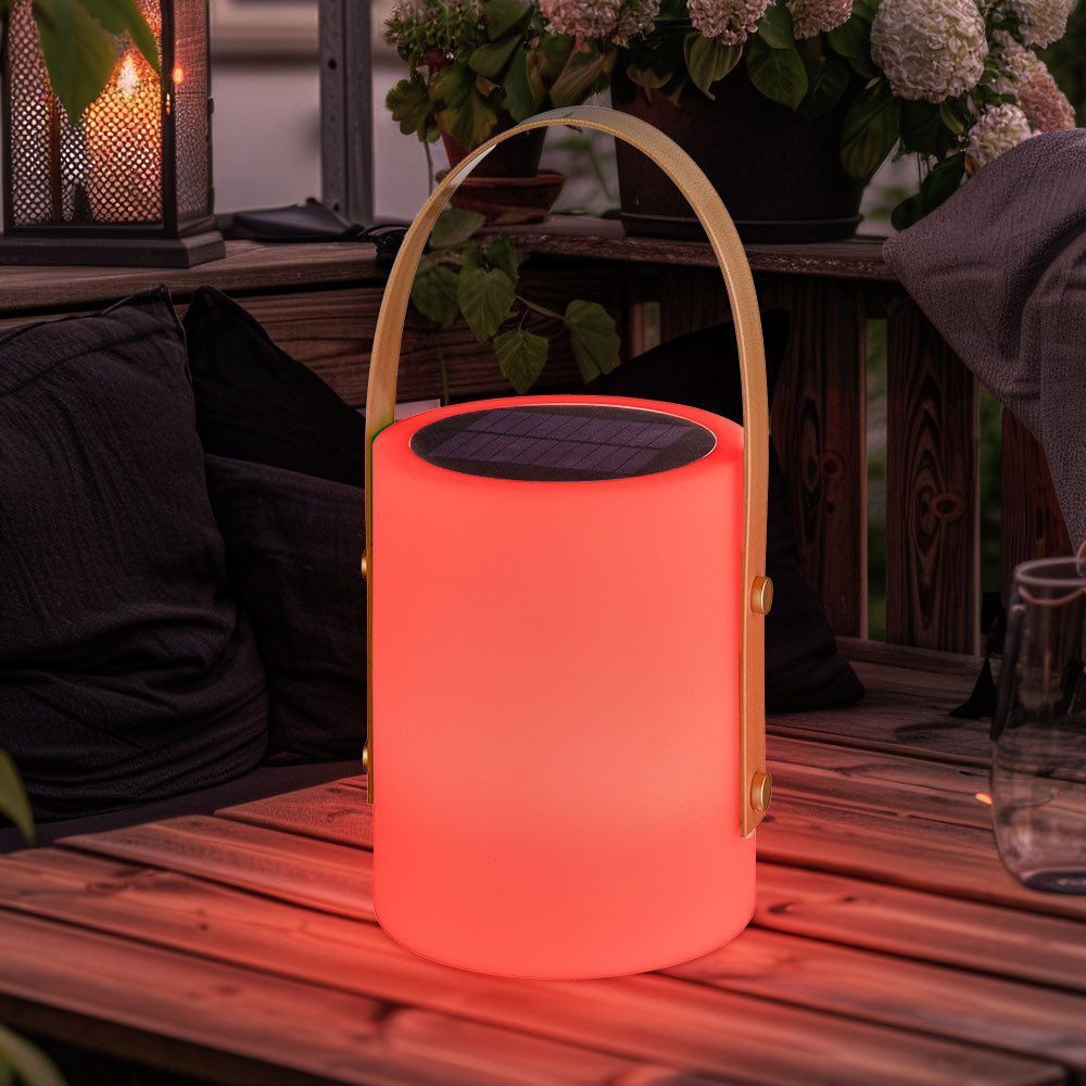 FISCHER & HONSEL LED Solarleuchte, LED-Leuchtmittel fest verbaut, Warmweiß, Farbwechsel, Tischleuchte Außen Akku Garten Tischlampe Outdoor USB