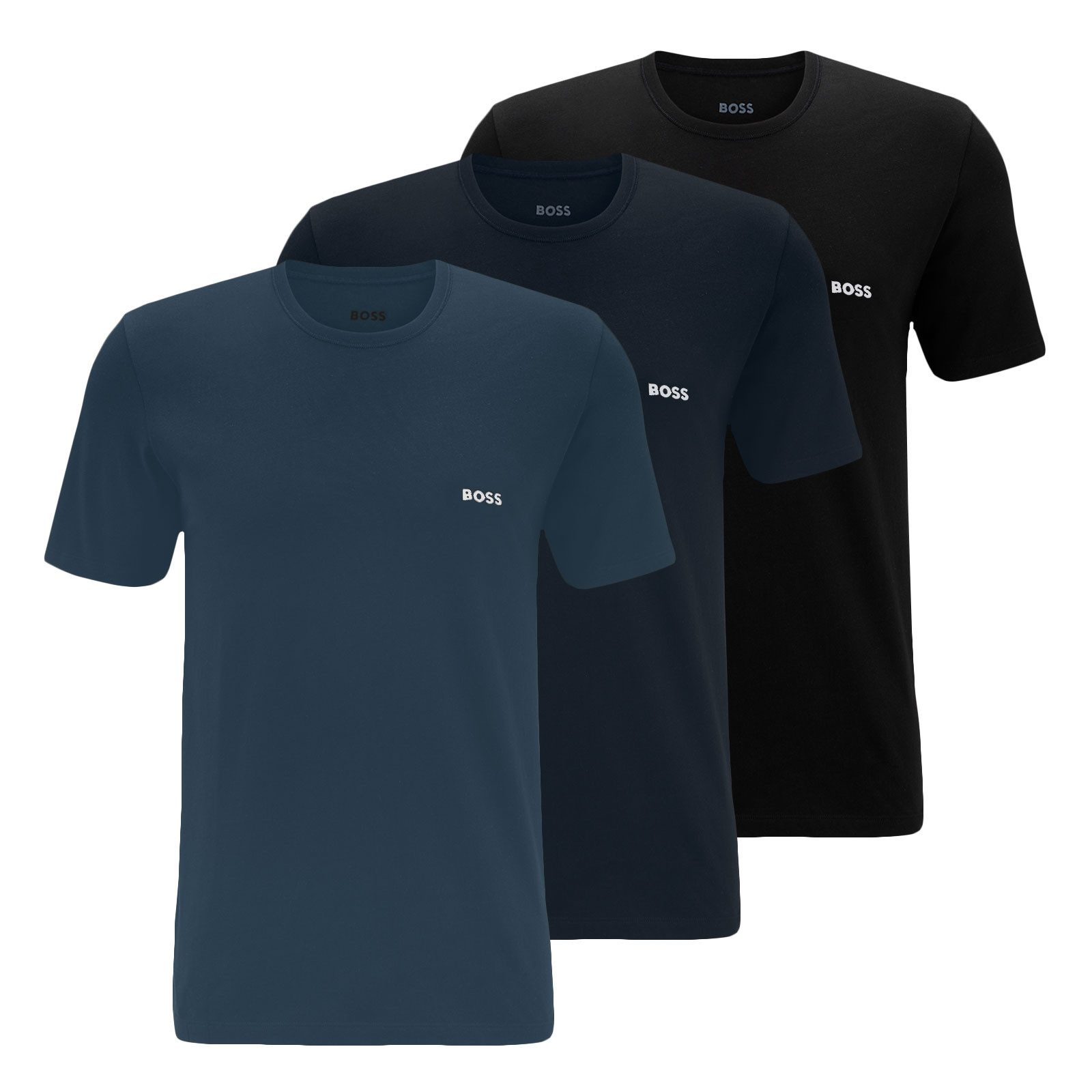 BOSS Unterziehshirt Classic T-Shirt (3-St) mit fein geripptem Rundhalsaussc günstig online kaufen