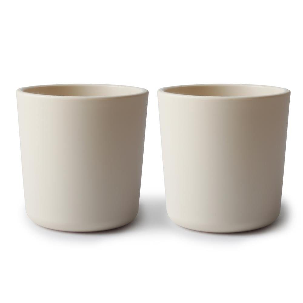 Mushie Becher 2er Set Trinkbecher Ivory weiß, 200 ml, aus Kunststoff, BPA-frei, Kinderbecher, Trinkgefäß