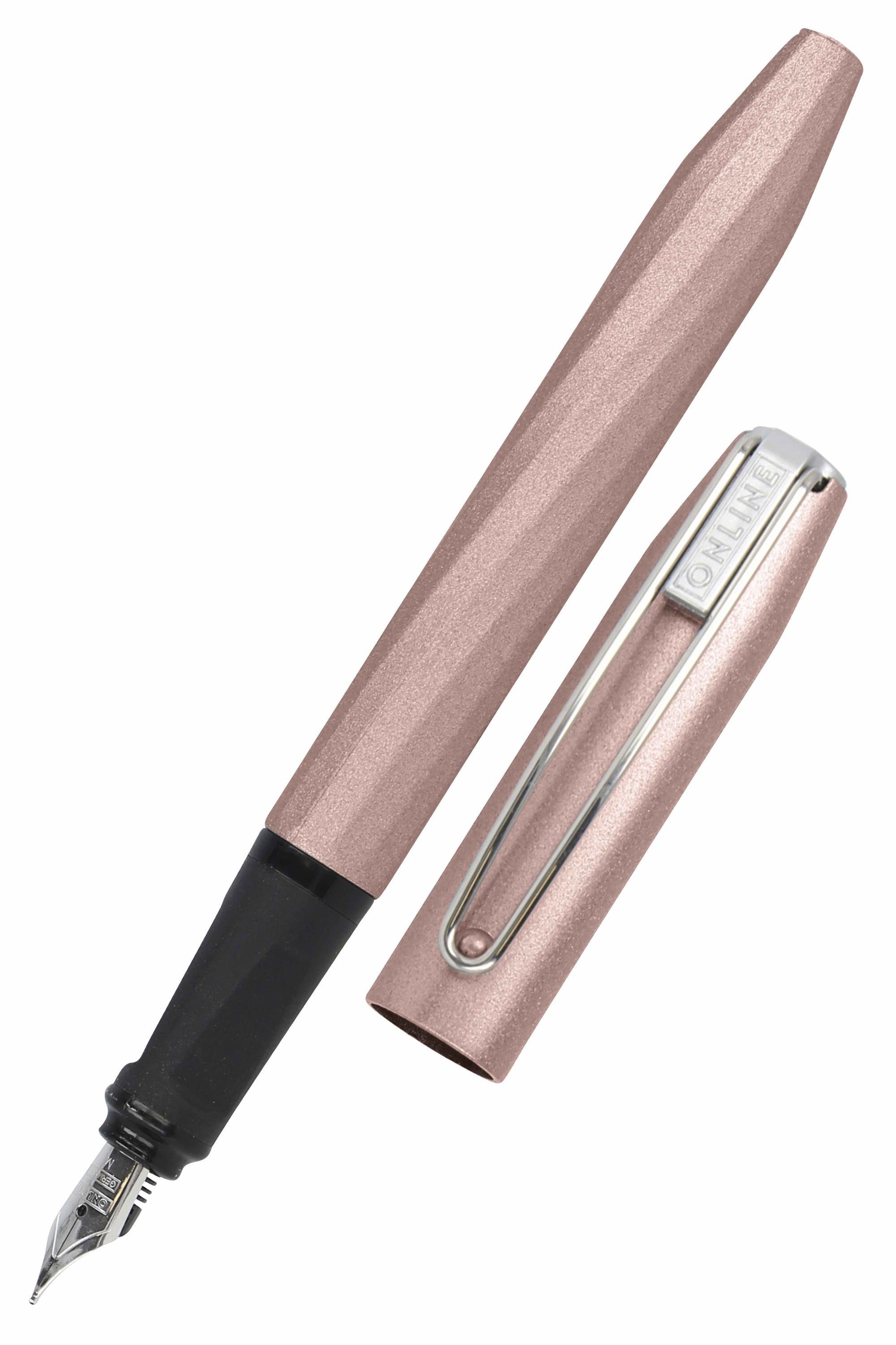 Online Pen Füller Slope, ergonomisch, ideal für die Schule, inkl. Tintenpatrone Rosegold