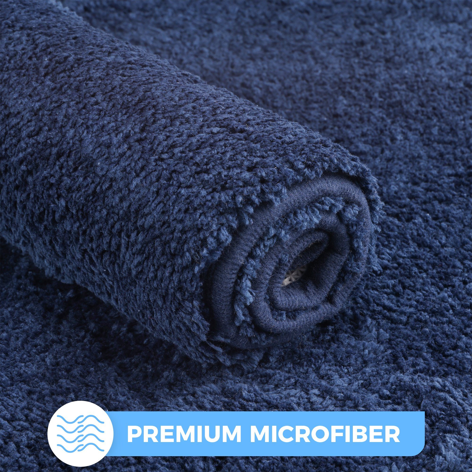 Sentidos Badematte badteppich rutschfest Eleganter Badezimmerteppich, Höhe 20 mm, Polyester, WC Ausschnitt, badematten badläufer badgarnitur badteppiche teppich – Bild 3 von 5