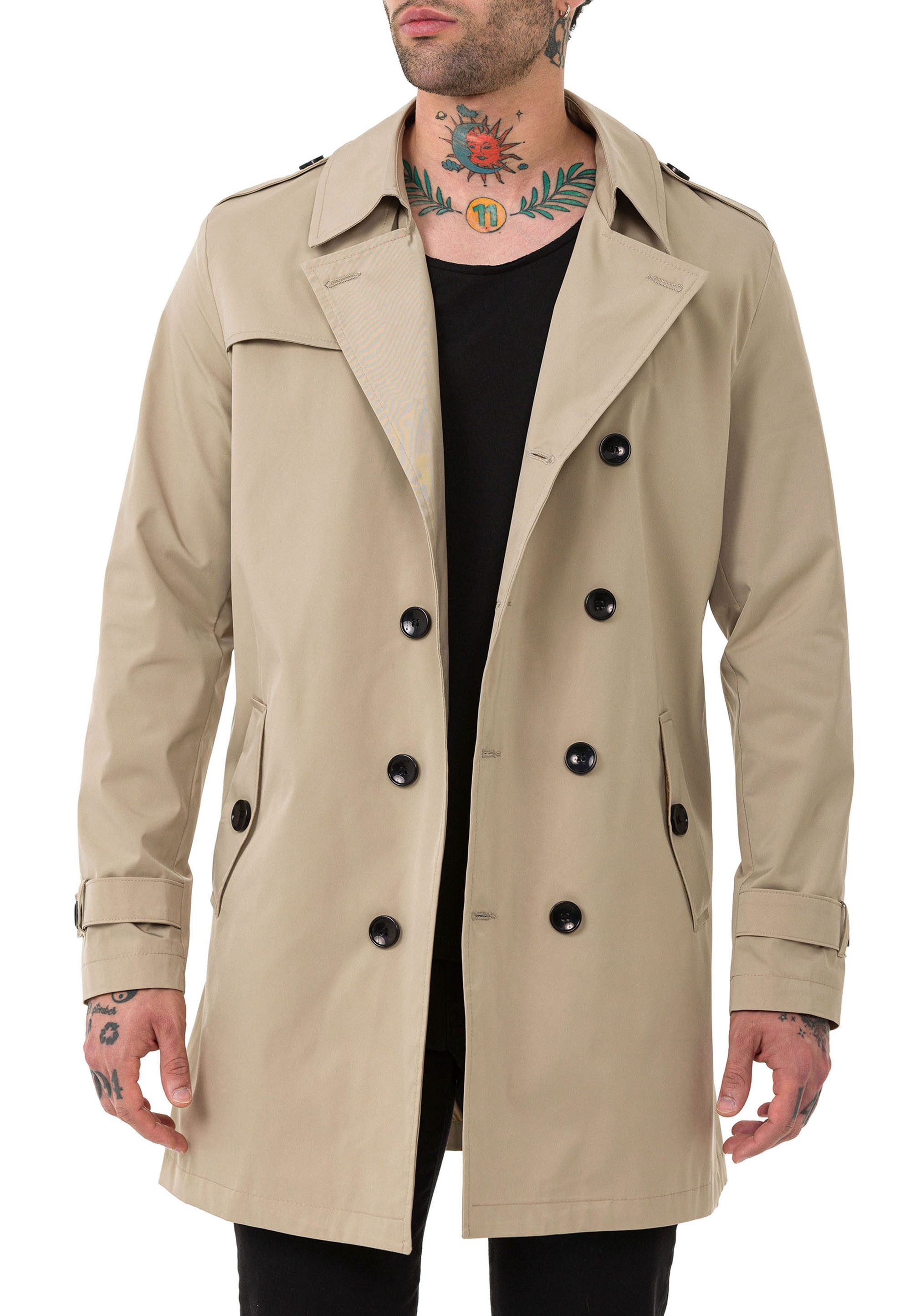 RedBridge Trenchcoat mit Gürtel und doppelreihigem günstig online kaufen