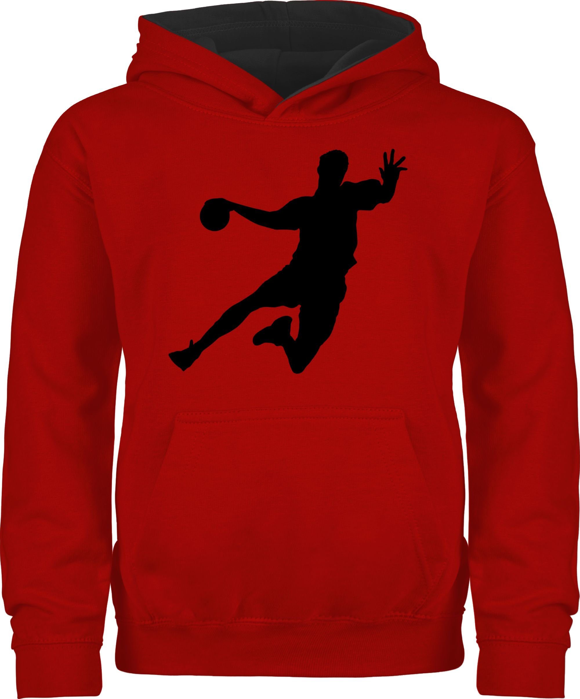 Shirtracer Hoodie Handballer Kinder Sport Kleidung 1 Rot/Schwarz