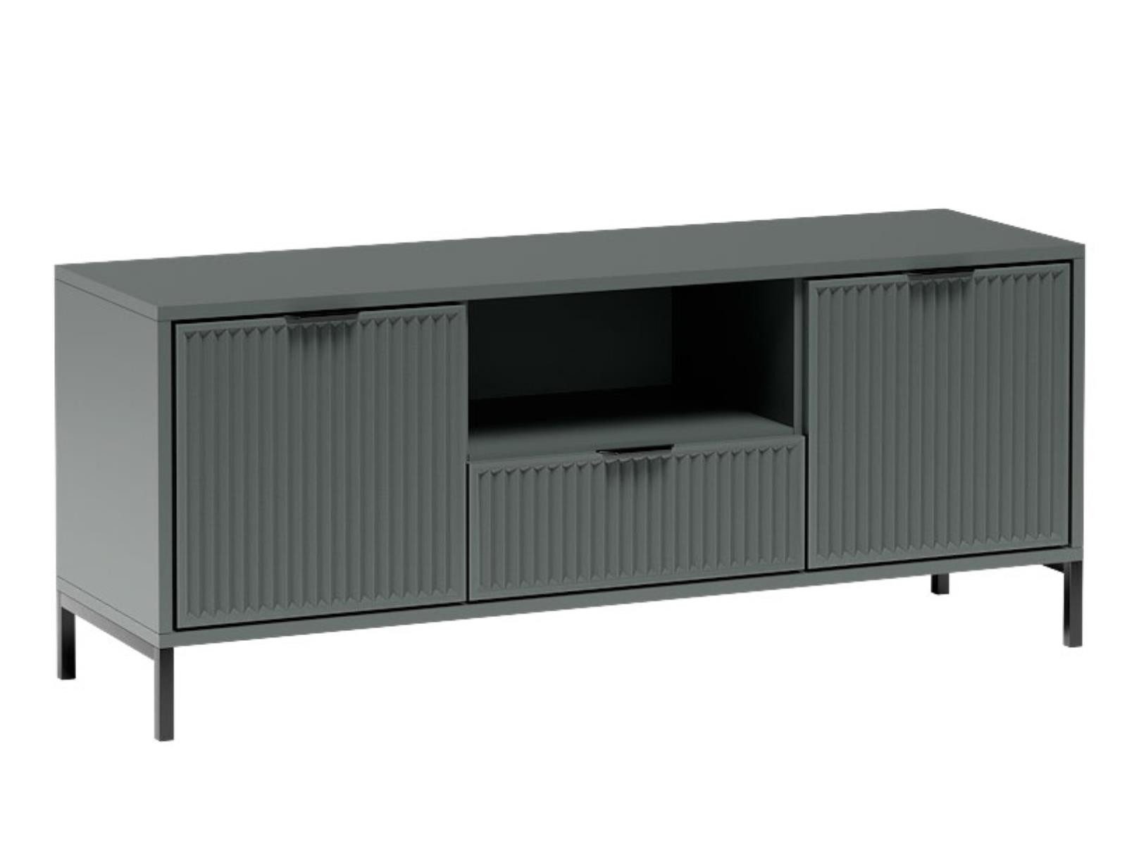 Compleo TV-Schrank mit 2 Klappen/Türen, VIVAS geriffelte Front, Breite: 135 cm